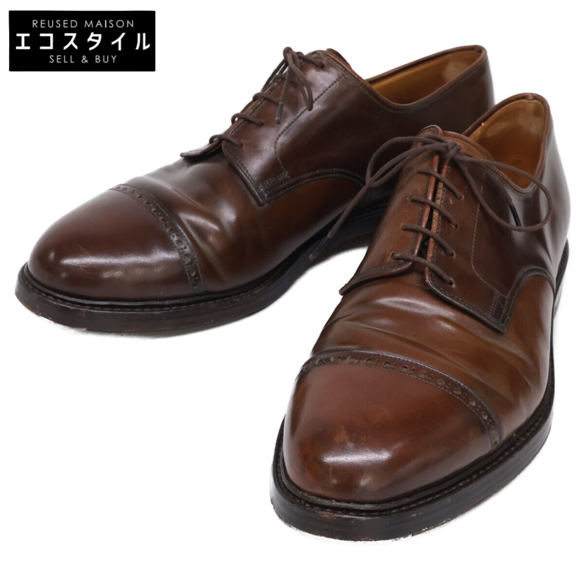 Crockett\u0026Jones クロ毛布＆ジョーンズ ラルフローレン別注 8011 0602 18413 コードバン 引っ切り無い手当て シューズ 10D 赤銅色 メンズ 【中古】