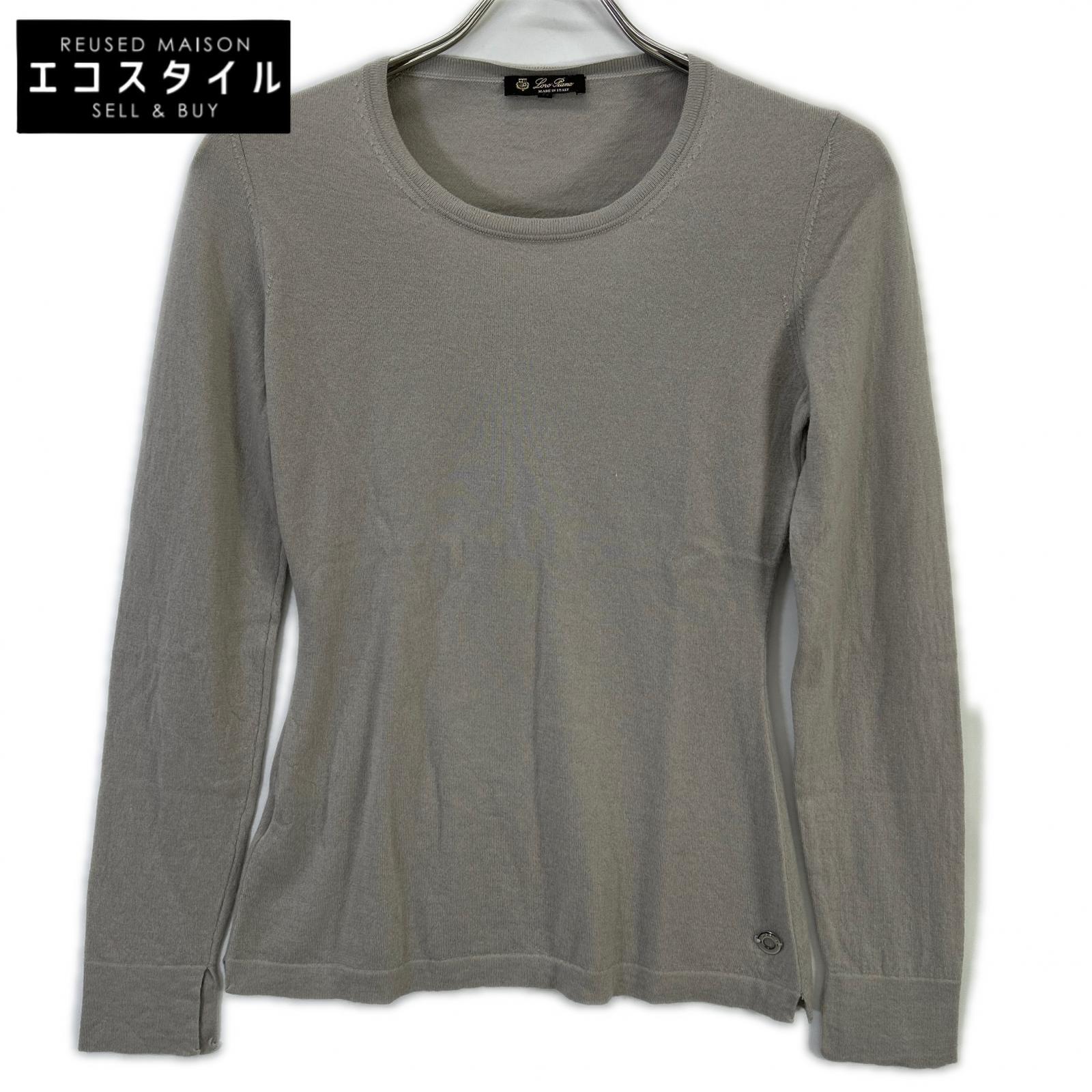 Loro Piana ロロピアーナ FAE8270 カシミヤ クルーネック 長袖 ニット セーター トップス トップス 38 グレージュ レディース 【中古】｜ブランドリユース エコスタイル