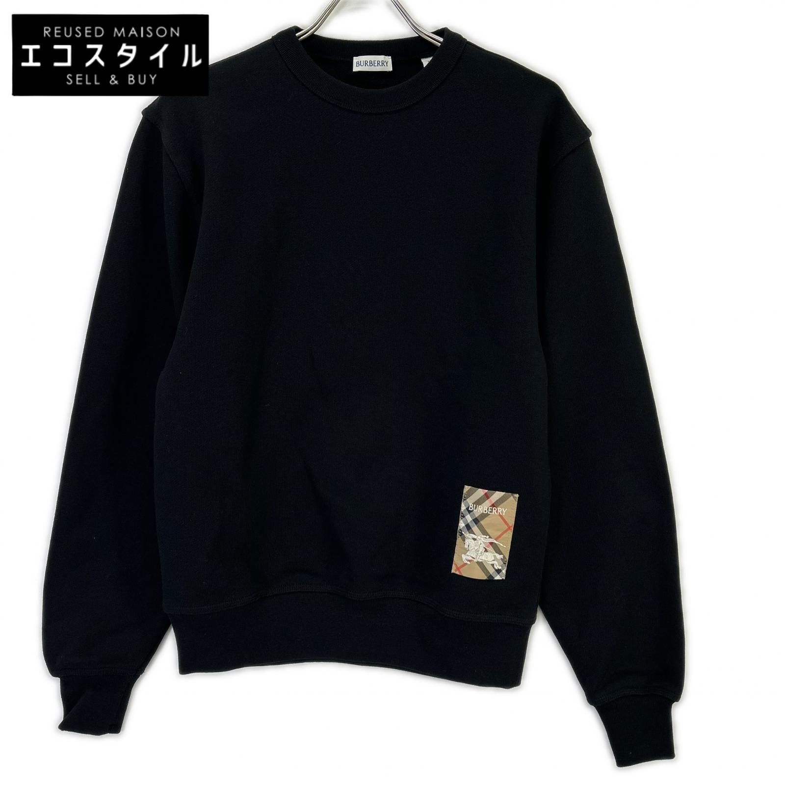 BURBERRY バーバリー 25年製 8101889 黒いこと 照合のしるし付け紙 綿織物 長袖汗水 トップス   XS 黒いこと レディース 【中古】