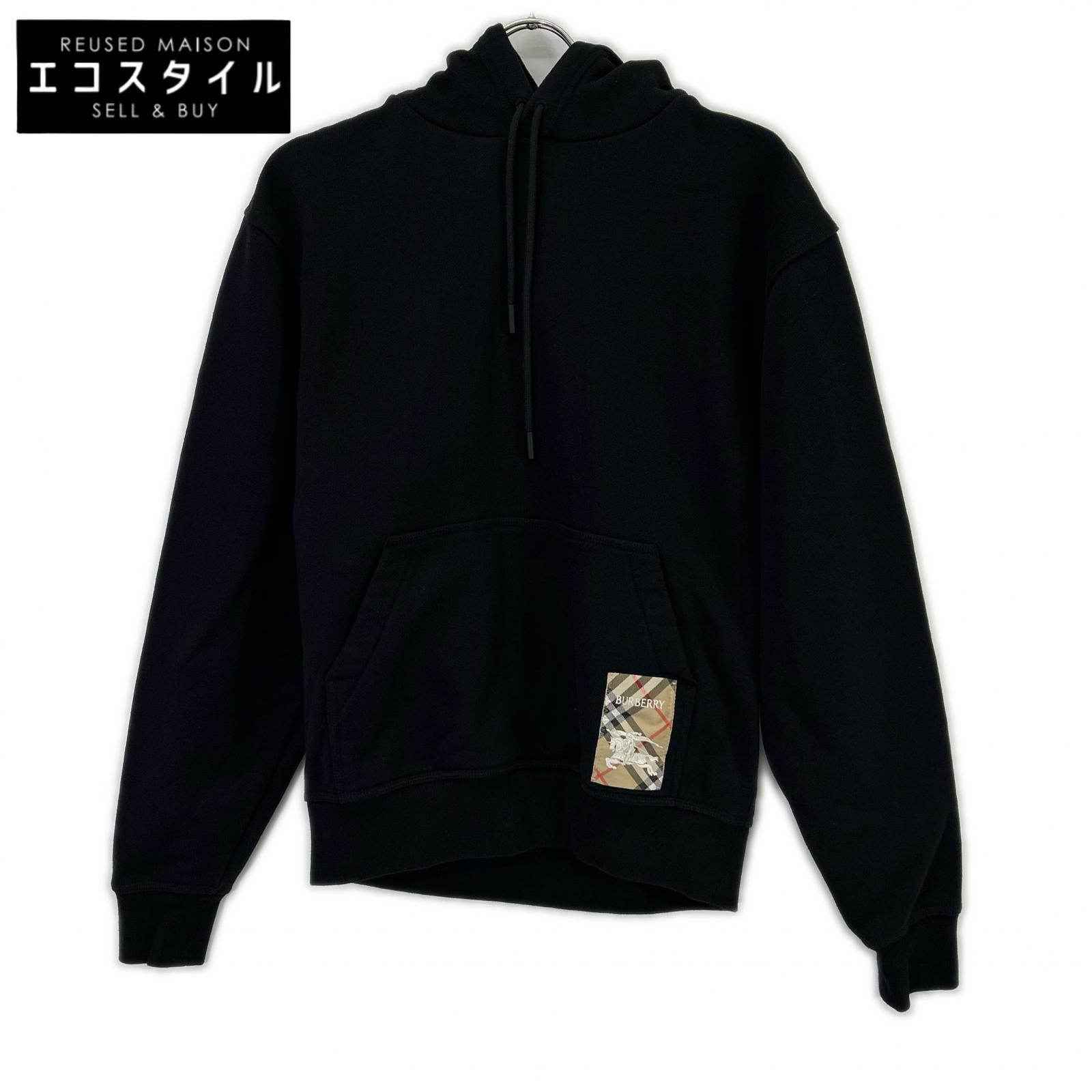 BURBERRY バーバリー 25年製 8105364 黒いこと 照合のしるし付け紙 綿織物 ティーシャツ フーディー トップス   S 黒いこと レディース 【中古】