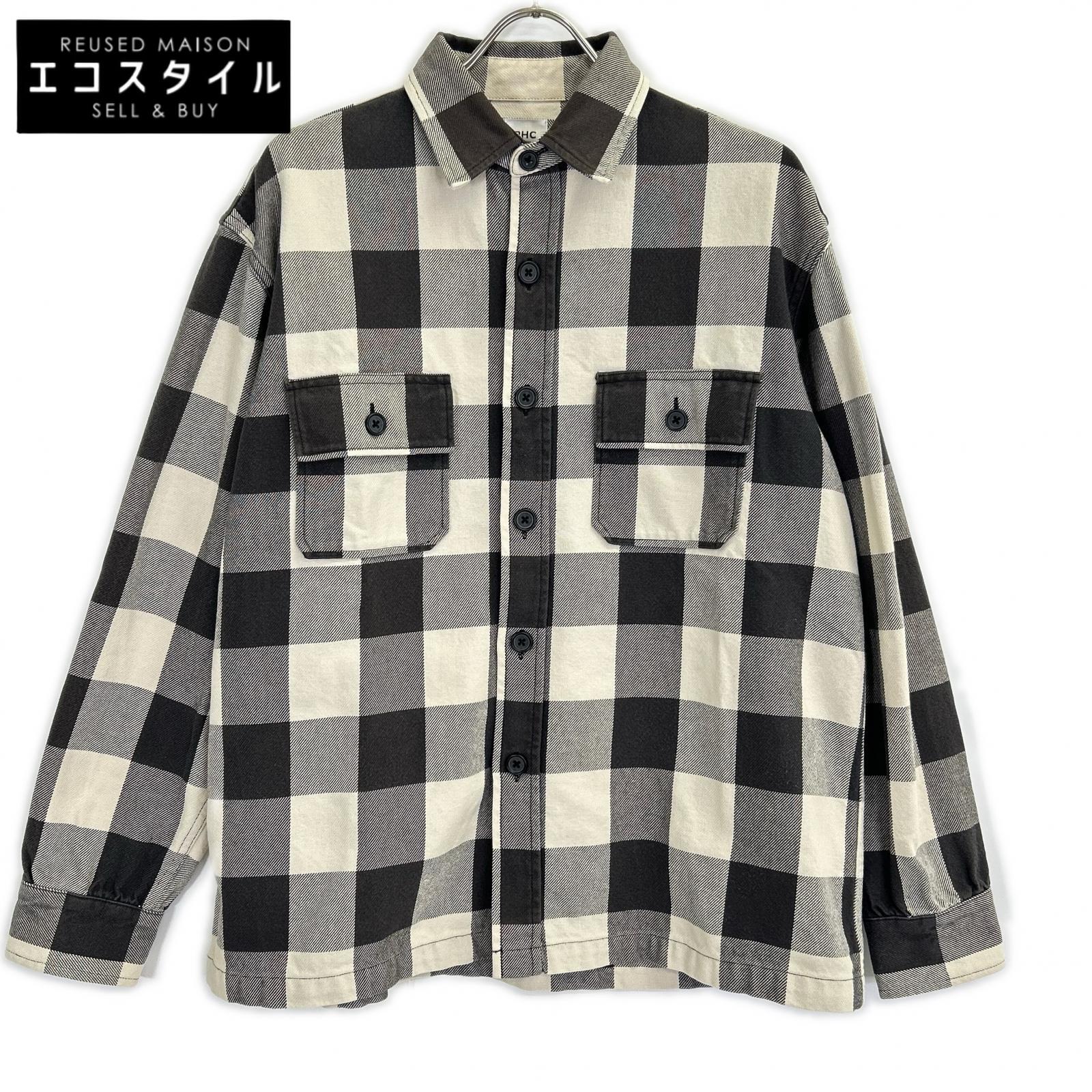 RHC Ron Herman RHCロンハーマン 3320700107 バッファローチェック 甚だしい綿ネル ティーシャツ トップス   M 薄墨色×ベージュ メンズ 【中古】