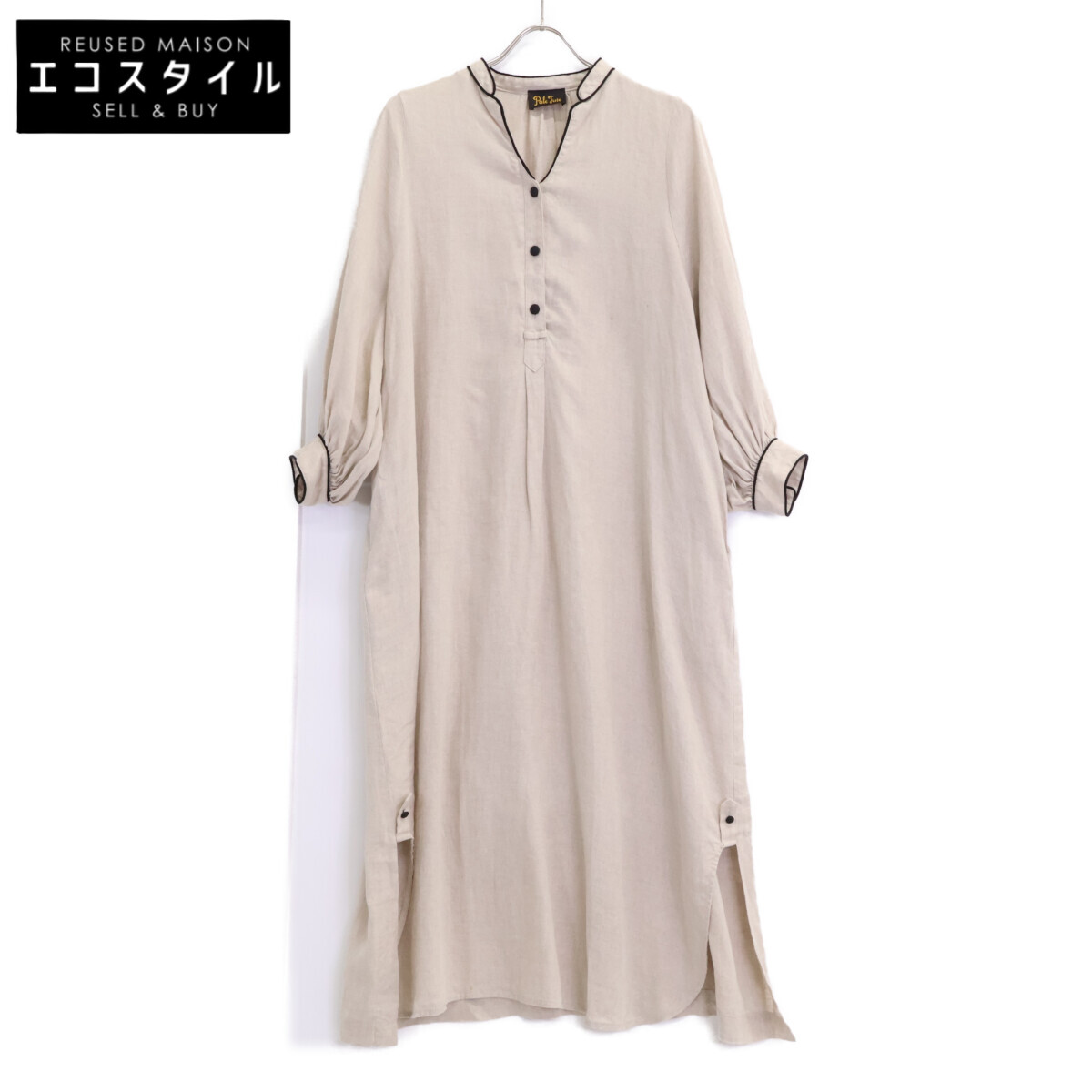 Pale Jute ペールジュート 【美品】PJ-2022SS-01 一風変わったリネン ロング捩り 衣装   F 真砂ベージュ×黒いこと レディース 【中古】