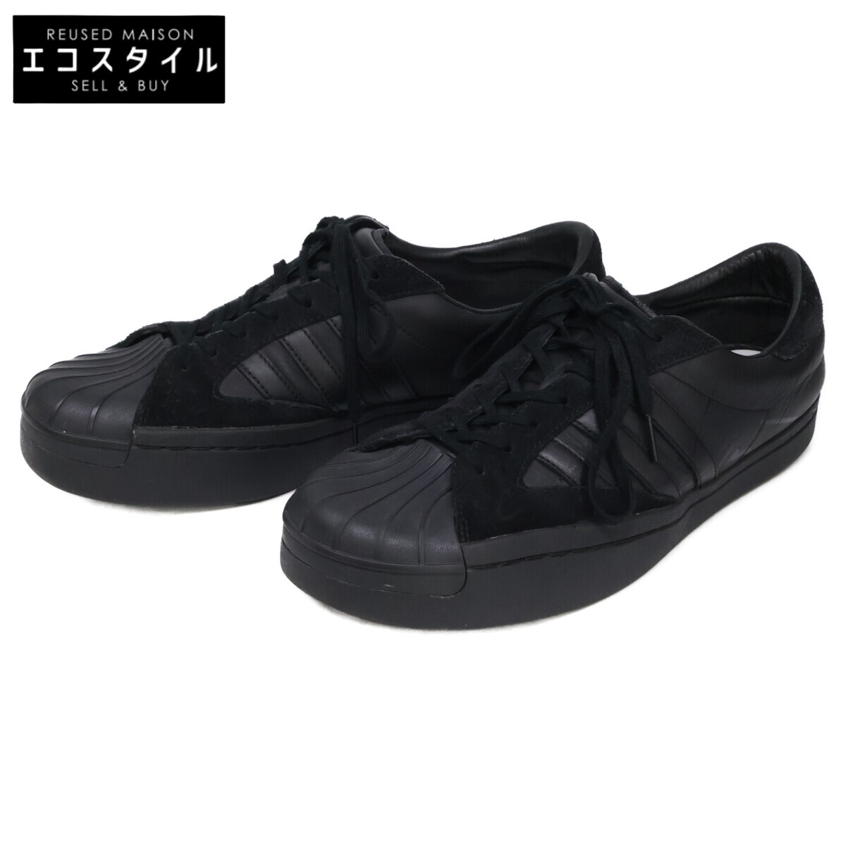 Y-3 ワイスロバート・エドワード・リー EH2268 YOHJI STAR なめし革ｘスエードクロス ローカットスニーカー シューズ   27.5 黒いこと メンズ 【中古】