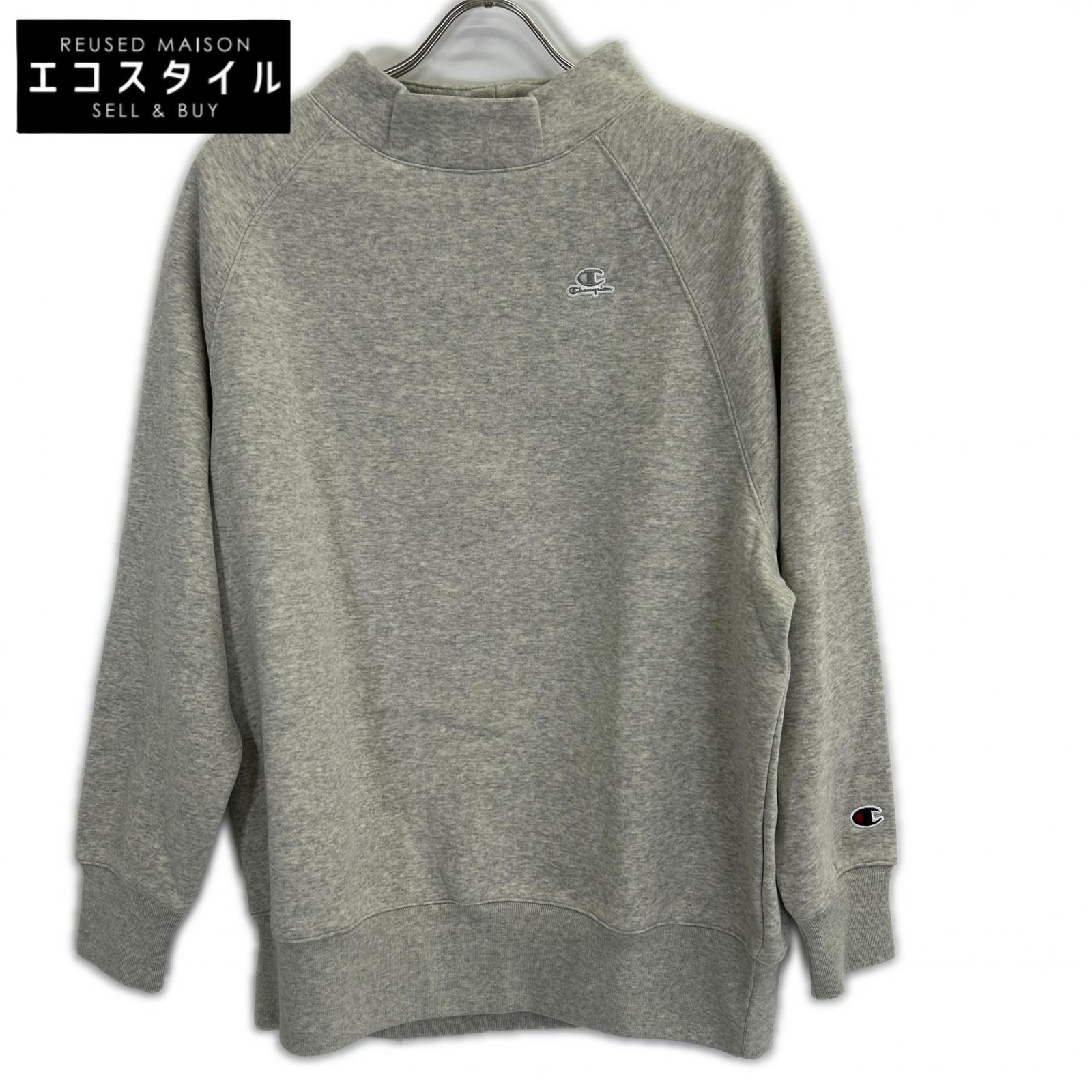 Champion はやりっ子 115484 薄墨色 ワンポイントロゴタイプ モックネック 流汗 トップス   S 薄墨色 レディース 【中古】