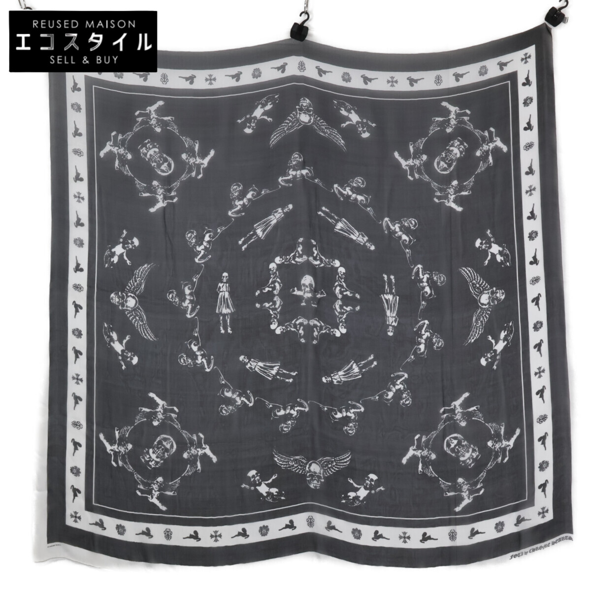 Chrome Hearts クロムハーツ by FOTI フォティ スカル 絹地 えり巻き   黒いこと メンズ 【中古】