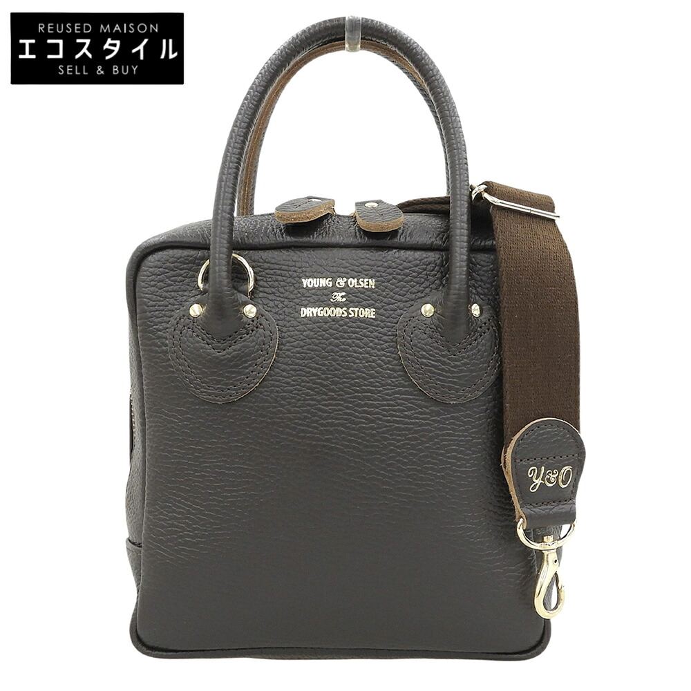 YOUNG \u0026 OLSEN ヤングアンドオルセン 美品 2WAY 御徒面子 なめし革 ショルダーバッグ レディース 赤銅色 ハンドバック   赤銅色 レディース 【中古】