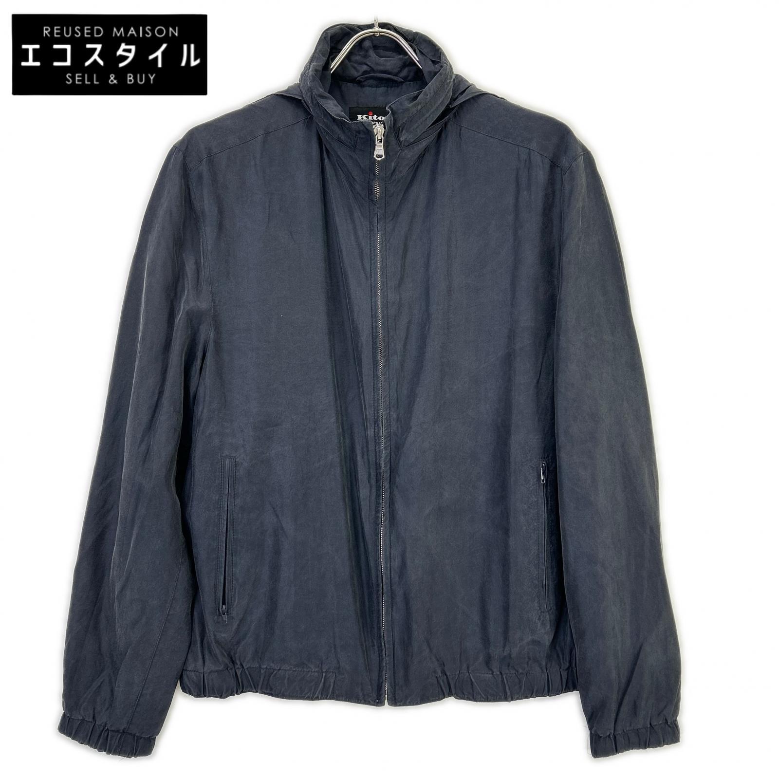 Kiton キートン 米国海軍 絹地ナイロン リネン肌付き ジップアップジャケット 上衣   46 米国海軍 メンズ 【中古】