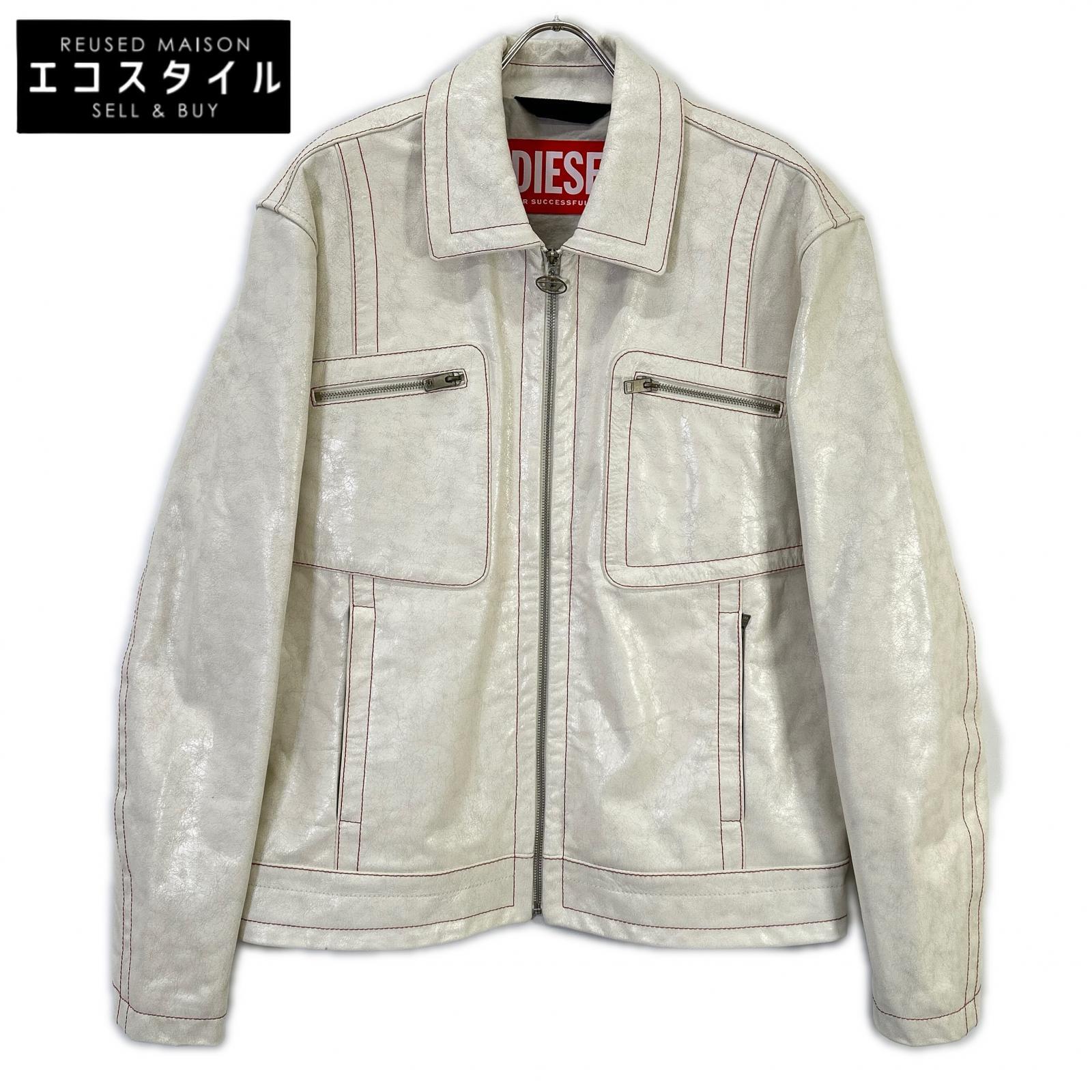DIESEL ディーゼル 白いこと ひび割れ産業 なめし革 上衣 上衣   XXL 白いこと メンズ 【中古】