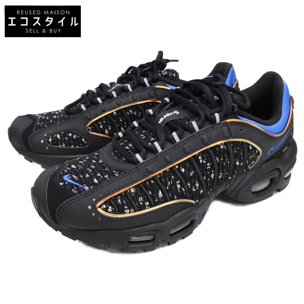 NIKE ナイキ ｘSUPREME シュプリーム【新品負けず劣らず】AT3854ー001 AIR MAX TAILWIND 4/S スニーカー シューズ   9 BLACK/HYPER COBALT-BLACK メンズ 【中古】