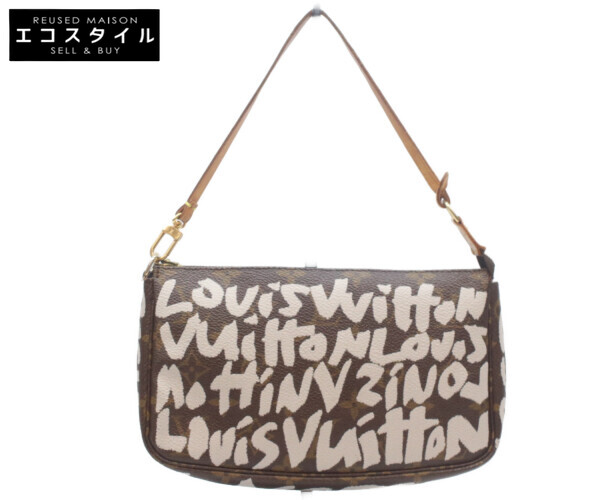 LOUIS VUITTON ルイヴィトン M92192 モノグラムグラフィティ ポシェットアクセソワール ハンドバック   モノグラム/白いこと レディース 【中古】