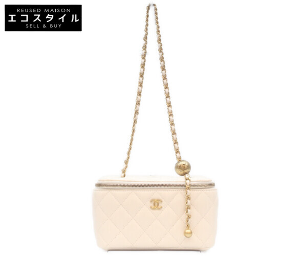 CHANEL シャネル 新品負けず劣らず マトラッセ ココボール バニティ チェーン店 ショルダーバッグ   白いこと/GD金具 レディース 【中古】