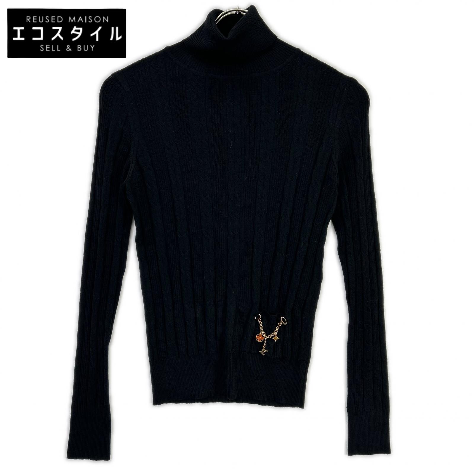 LOUIS VUITTON ルイヴィトン チャーム付き タートルネック ニット トップス S ブラック レディース 【中古】｜ブランドリユース エコスタイル