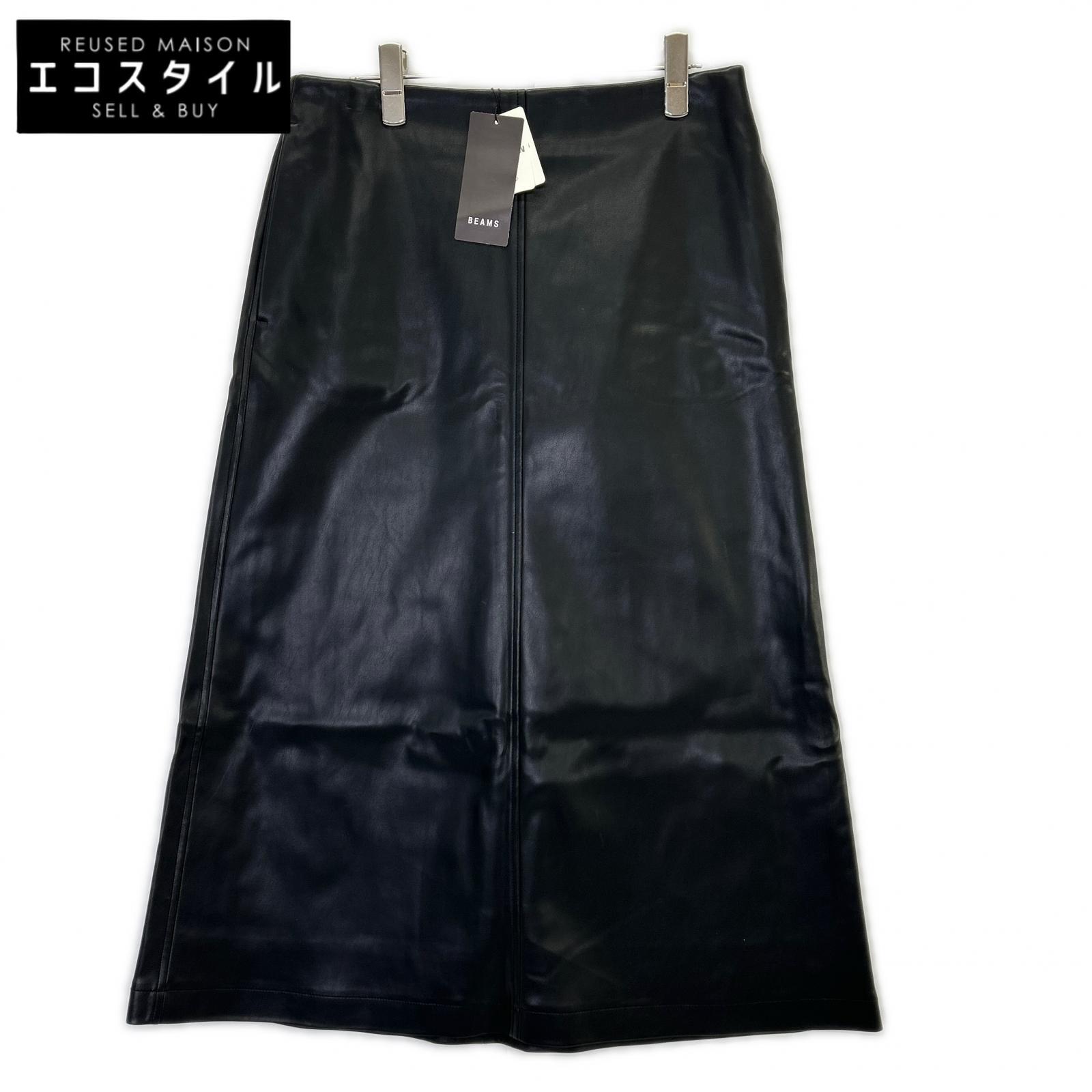 Demi-Luxe BEAMS デミルクスビームス 24年製 黒いこと フェイクレザー 太陽フレアスコート スコート   40 黒いこと レディース 【中古】