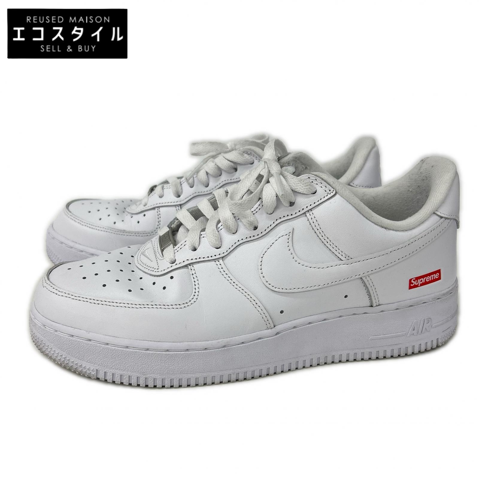 NIKE ナイキ ｘSUPREMEシュプリーム CU9225-100 AIR FORCE1 LOW ローカットスニーカー シューズ   27 WHITE/WHITE メンズ 【中古】
