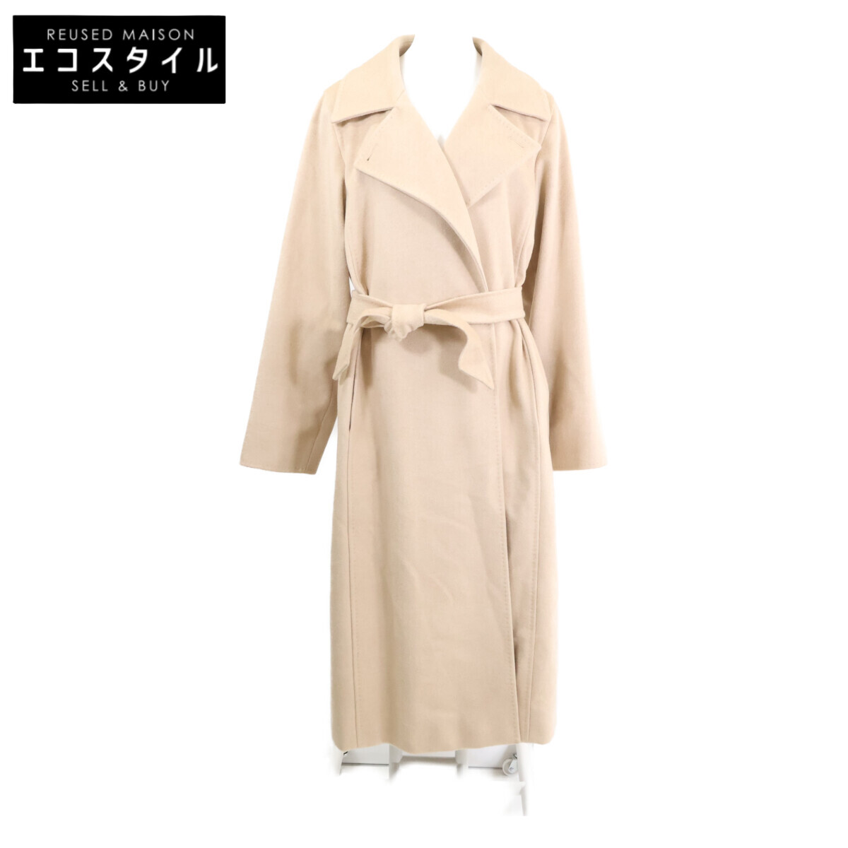 Max Mara マックスマーラ 【美品/国内置き目】MANUELA マニュエラ 駱駝100％ 胴締め付 アイコン 厚地の外套   44 ベージュ レディース 【中古】