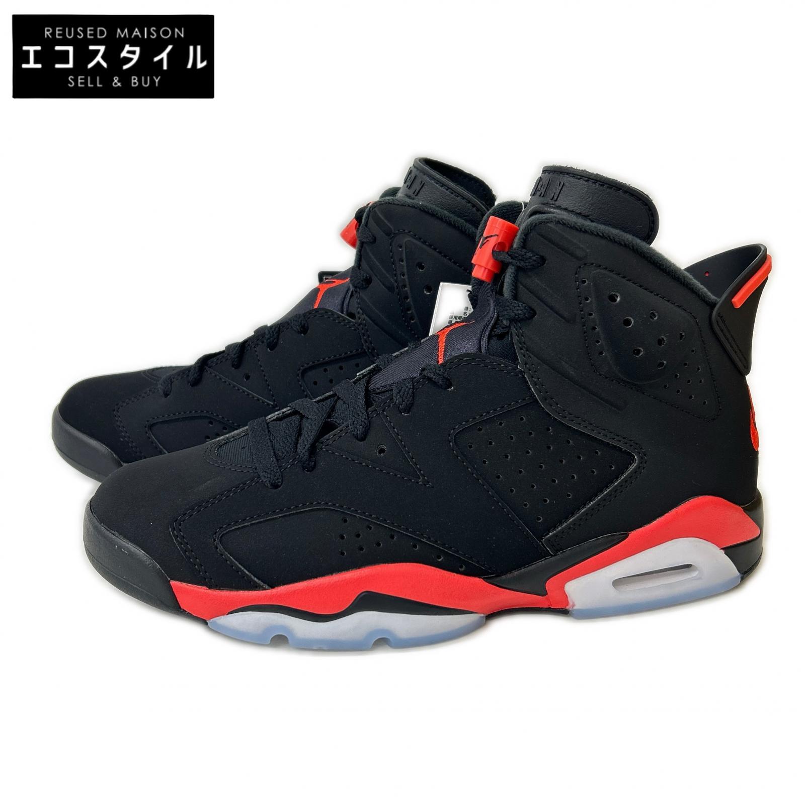 NIKE ナイキ 【新品負けず劣らず】CT8529-001 AIR JORDAN 6 RETRO Infrared Salesman ハイカットスニーカー シューズ   26.5 BLACK/LT CRIMSON メンズ 【中古】