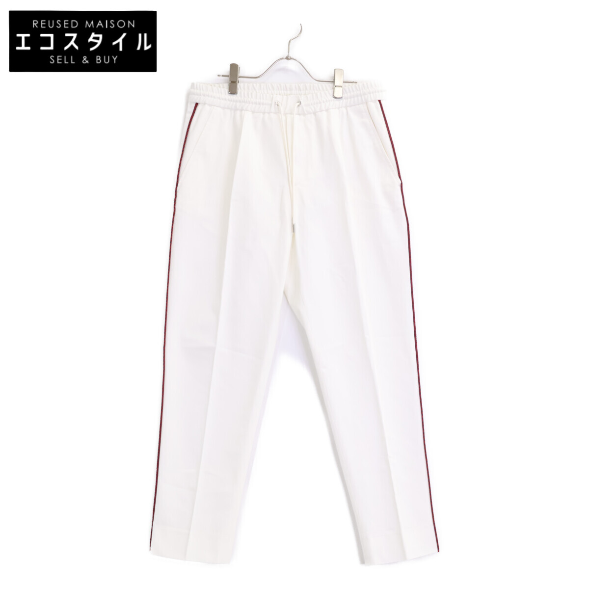 MONCLER モンク軌跡 【新品負けず劣らず】F10912A70300 PANTALONE SPOTIVO 綿織物 側面伝達ルート イージーパンツ ボトムス   48 白いこと メンズ 【中古】