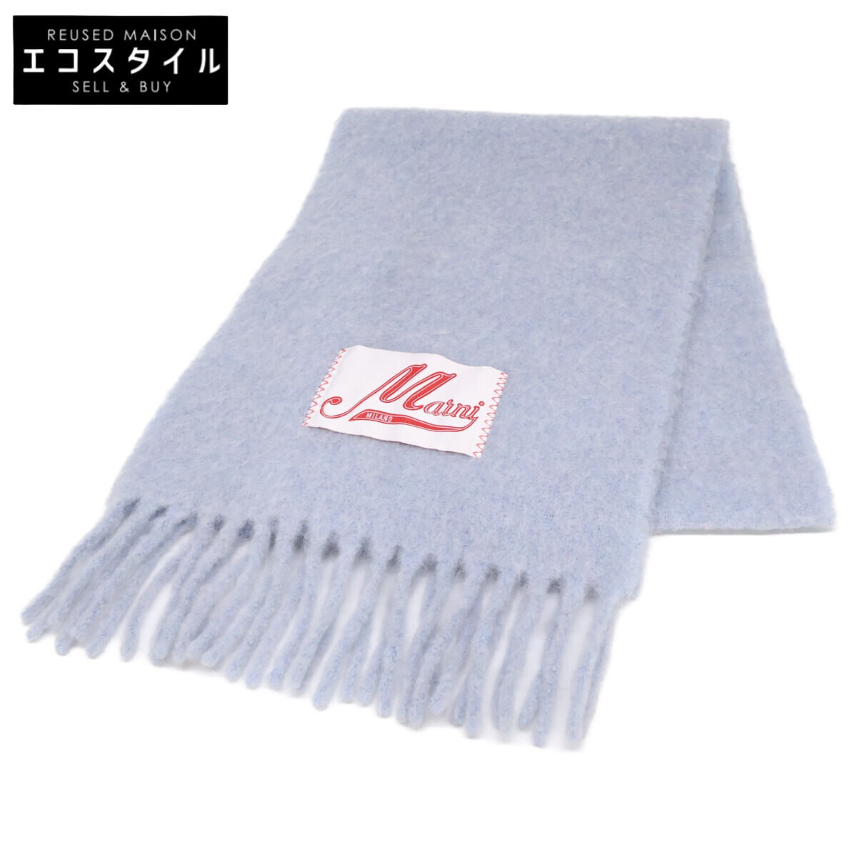 MARNI マルニ 【新品負けず劣らず/国内定まり】SCMC0059YOUTW918 ロゴタイプ下げ札 アルパカ フリンジ 袈裟   ともし火青碧 レディース 【中古】