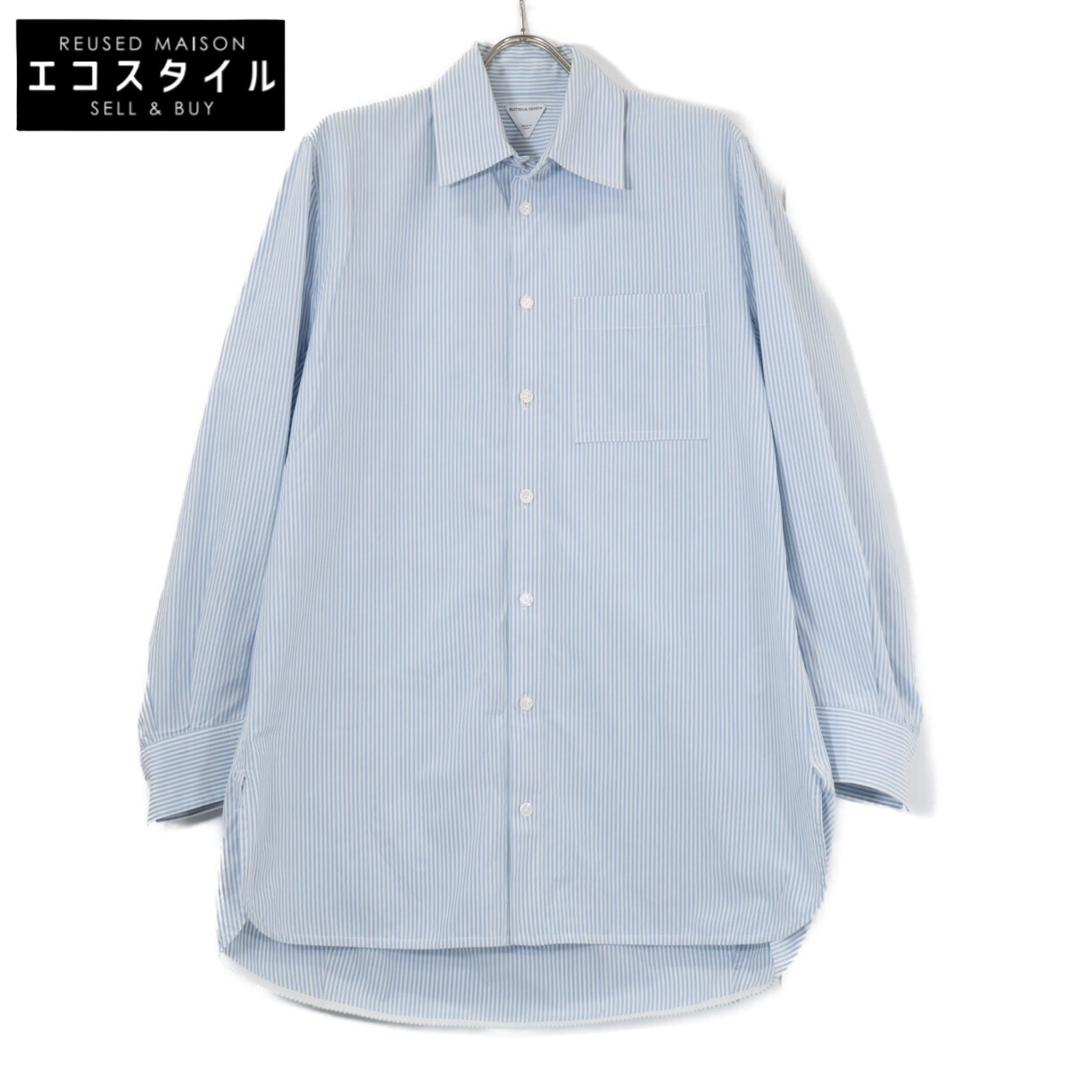 BOTTEGA VENETA ボッテガヴェネタ 【美品/国内定まり】708853V2AQ0 縞模様 厚地の外套大きさ 長袖プルオーバー トップス   44 青味 レディース 【中古】