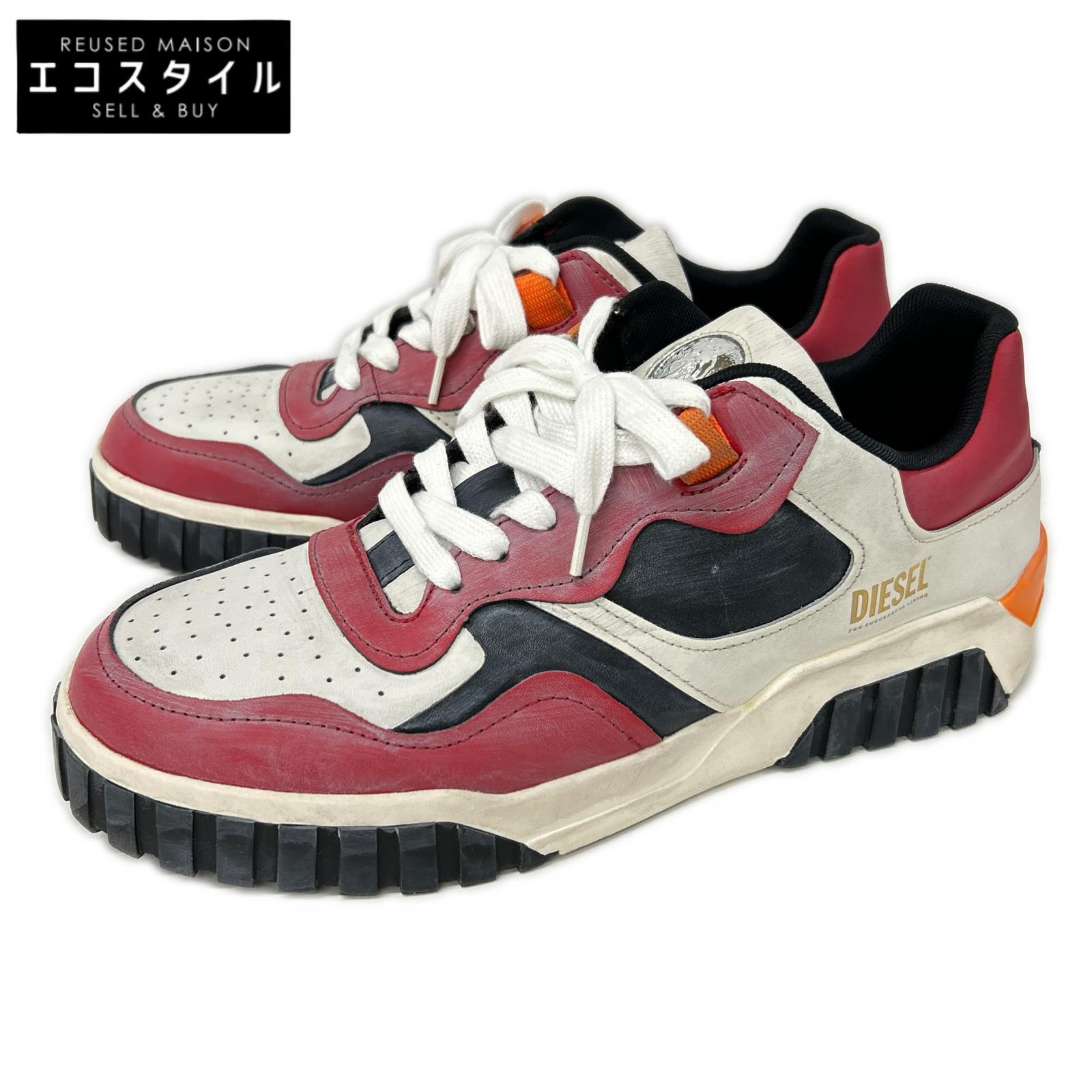 DIESEL ディーゼル ネットボール×黒いこと×白いこと S-RUA LOW SK スニーカー シューズ   28.5 ネットボール×黒いこと×白いこと メンズ 【中古】