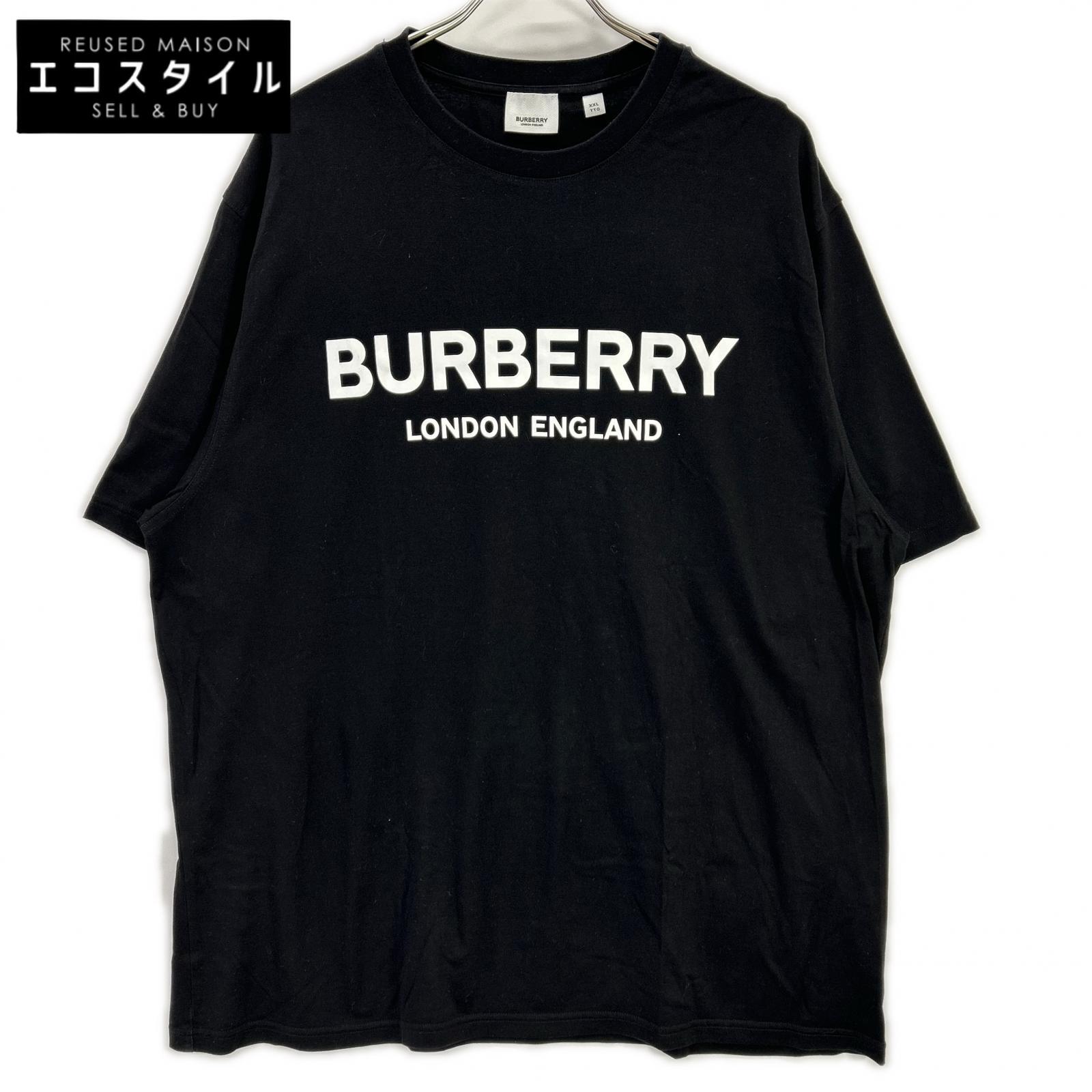 BURBERRY バーバリー 8026016 黒いこと ロゴタイプティーシャツ トップス   XXL 黒いこと メンズ 【中古】