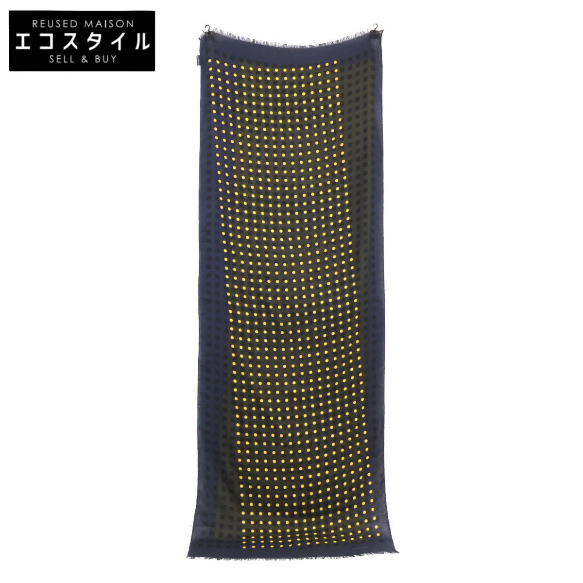 HERMES エルメス 【美品】点点柄 カシミール/絹地 袈裟   カーキ/黄色 レディース 【中古】