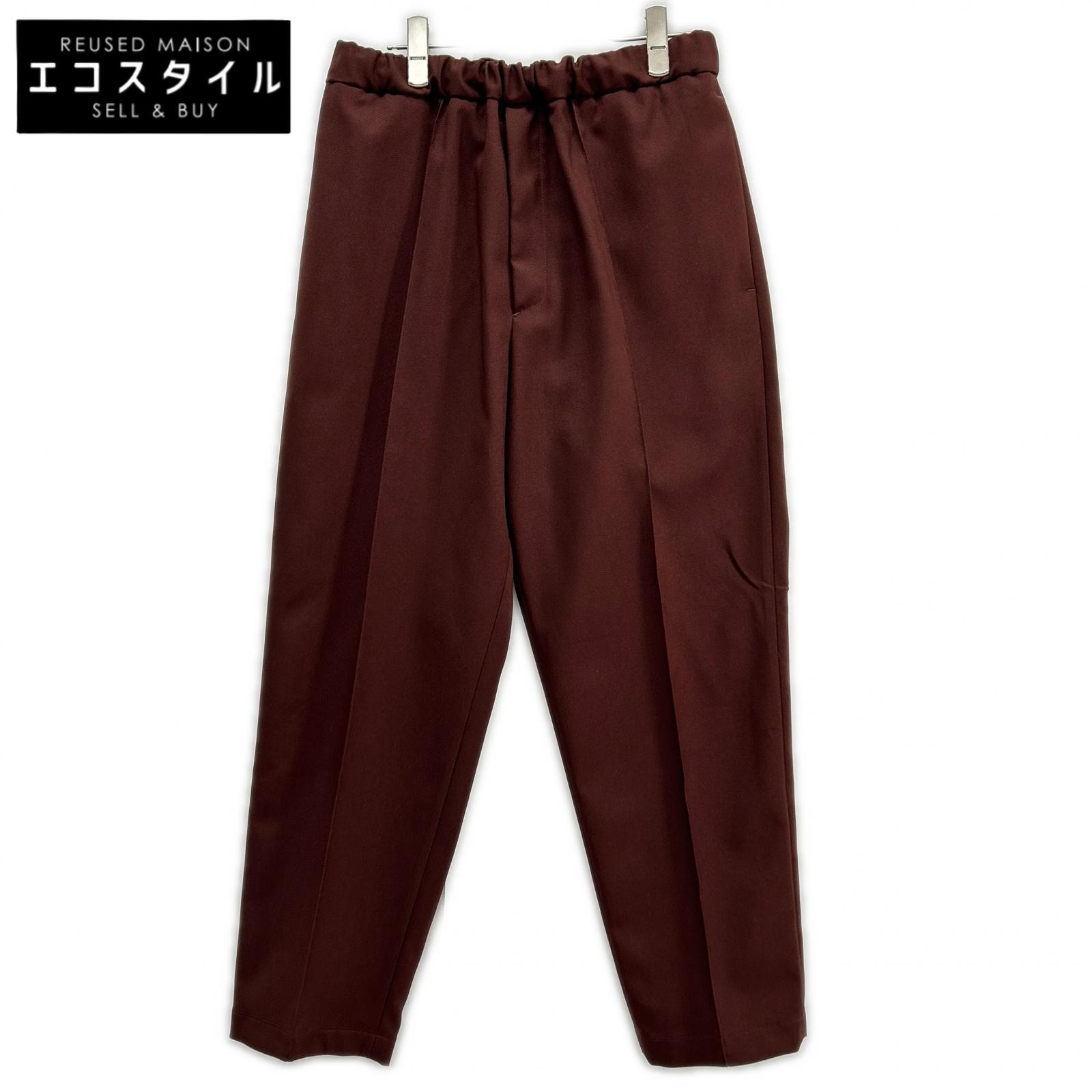 JIL SANDER ジルサンダー J21KA0012 羊毛ギャバジン テーパードパンツ ボトムス   44 赤銅色 メンズ 【中古】