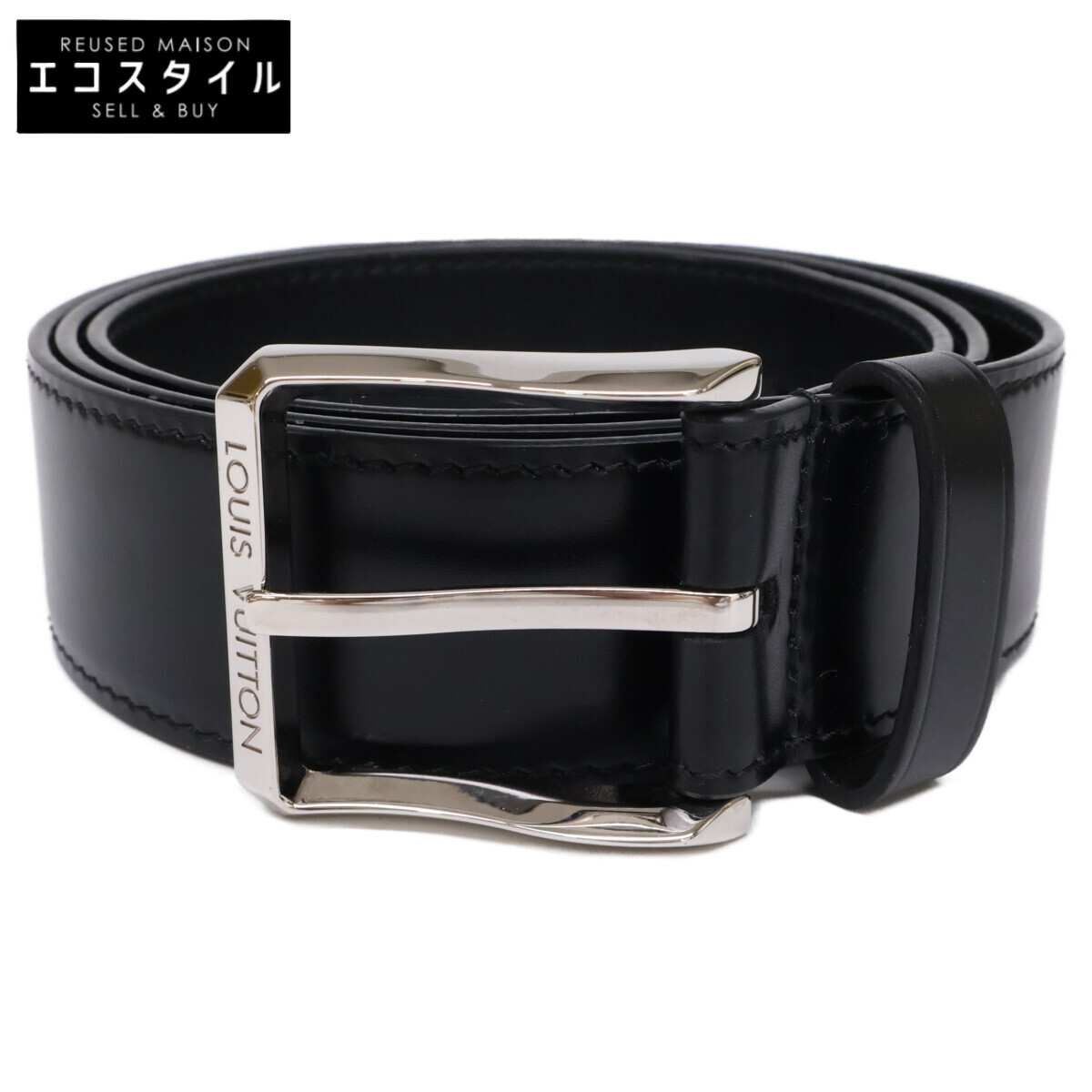 LOUIS VUITTON ルイヴィトン M0614 なめし革 三尺帯   90/36 黒いこと メンズ 【中古】