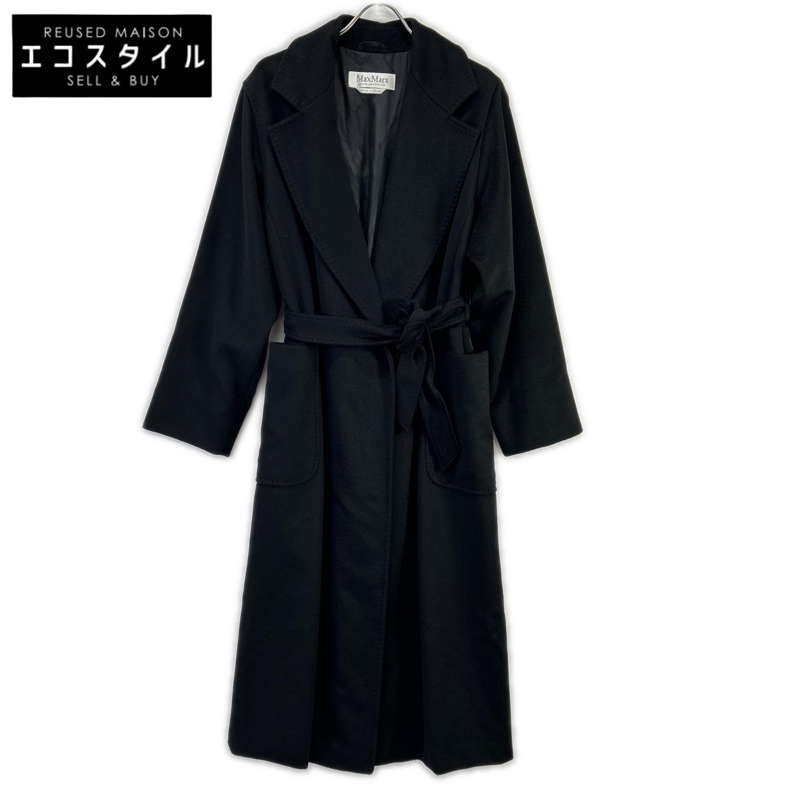Max Mara マックスマーラ TIC1001 ブラック カシミヤ100% ロングコート コート 42 ブラック レディース 【中古】|ブランドリユース エコスタイル