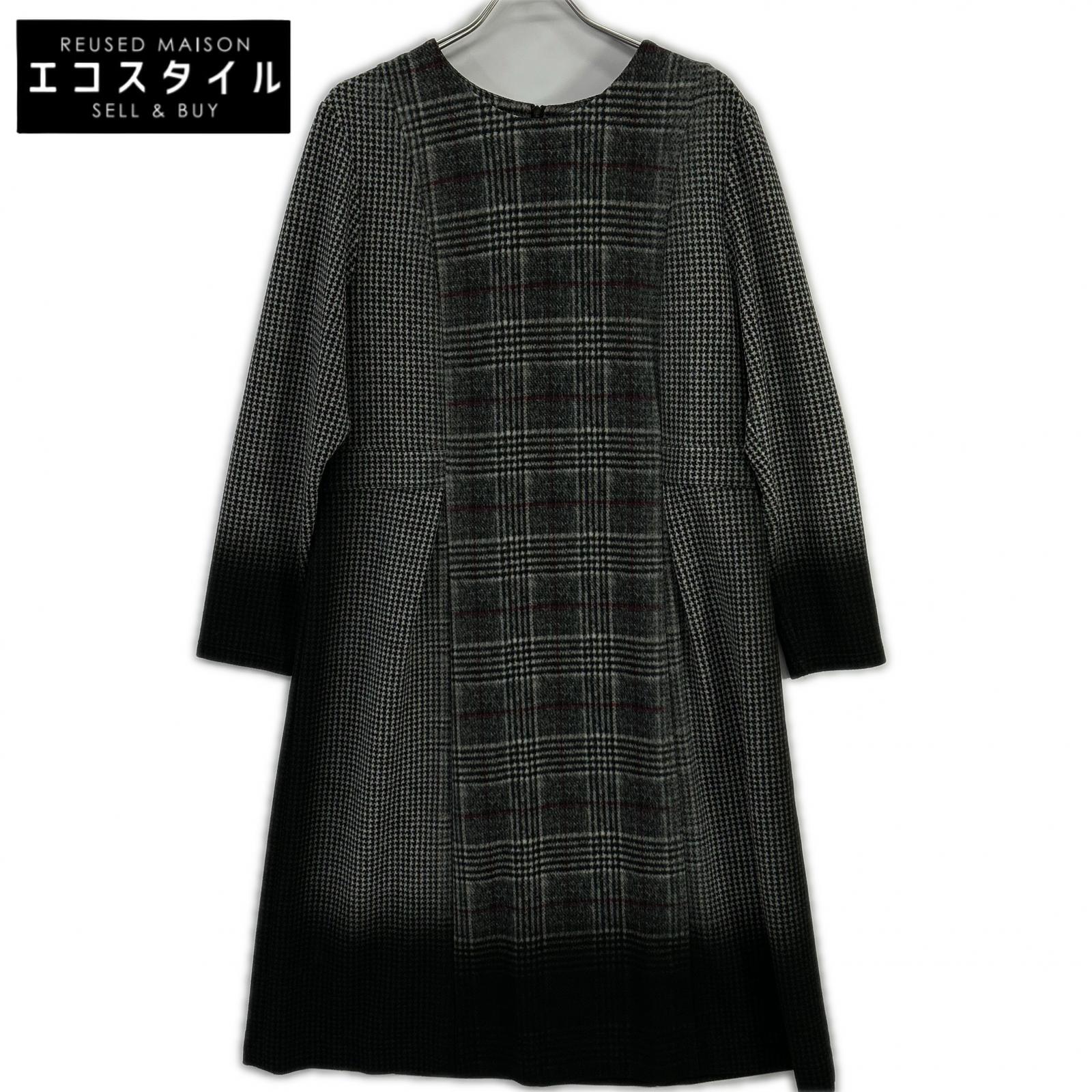 HIROKO BIS ヒロコビス RLPAJ-25380 洗える グラデーションチェックチュニック 衣装   15AB 薄墨色×黒いこと レディース 【中古】