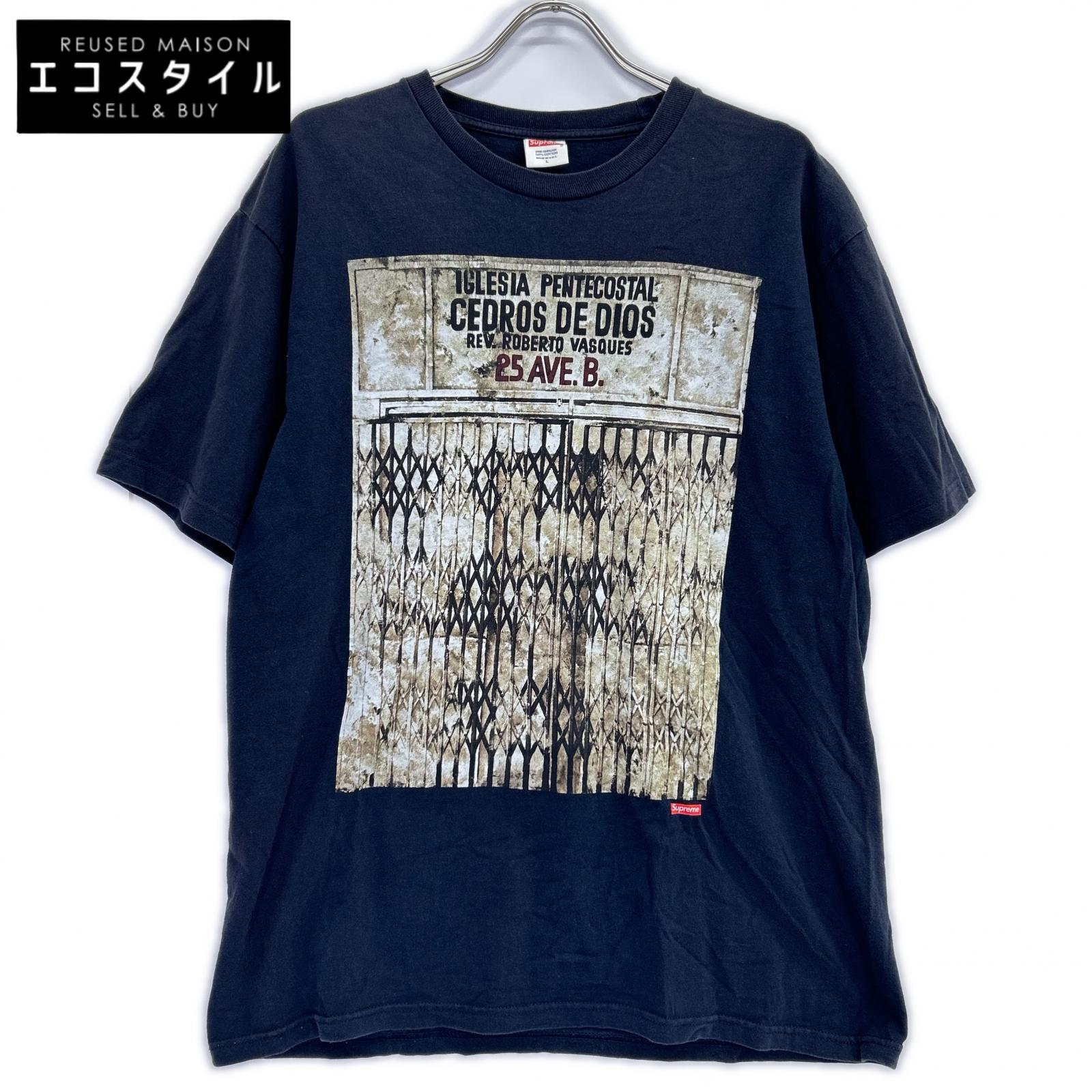 Supreme シュプリーム 19AW Martin Wong lglesia pentecostal Tee トップス   L 暗然たる薄墨色 メンズ 【中古】