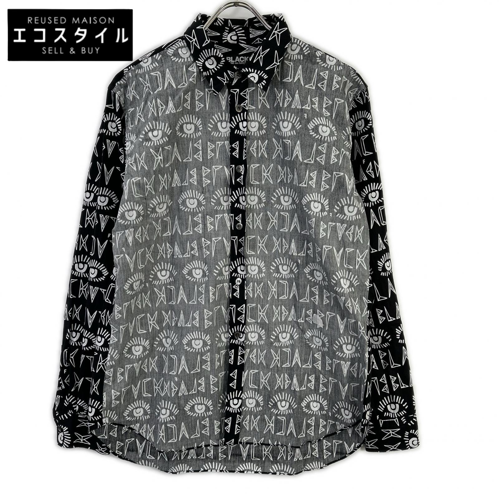 BLACKCOMMEdesGARCONS ブラックコムデギャルソン ×Filip Pagowski 25年 1P-B006 リバースパネルシャツ トップス   L 黒いこと×白いこと メンズ 【中古】