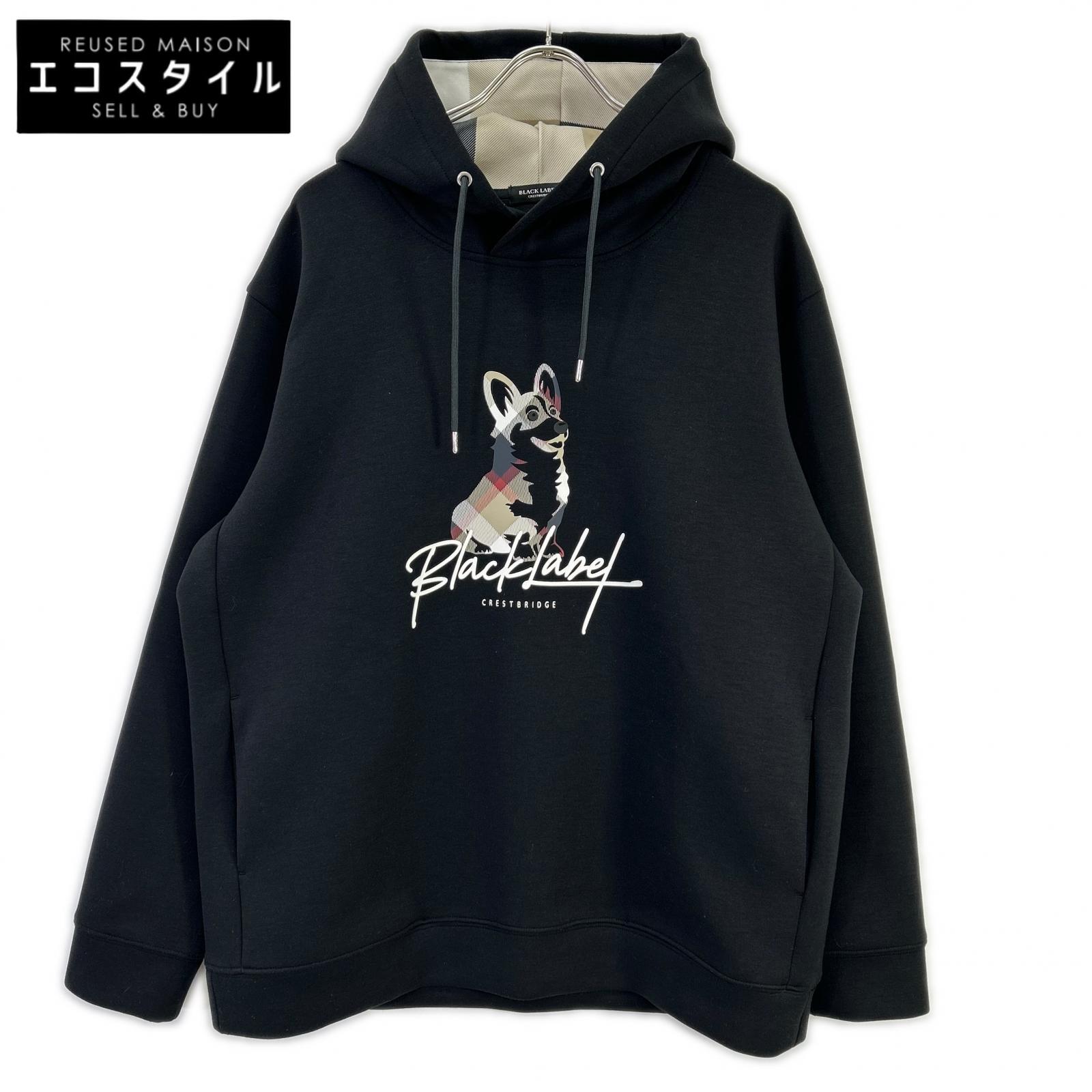 BLACK LABEL CRESTBRIDGE ブラックレーベルクレストブリッジ 黒いこと ブリティッシュコーギー パーカー トップス   L L 黒いこと メンズ 【中古】