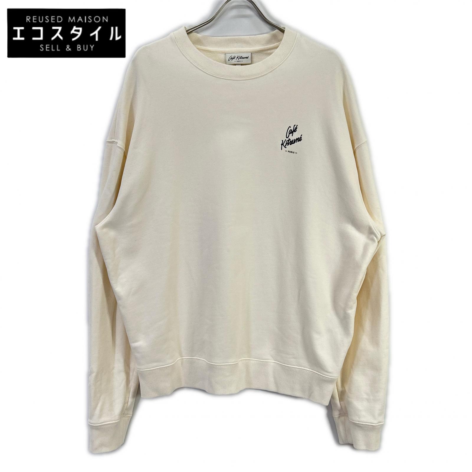 MAISON KITSUNE メゾンキツネ 白いこと 喫茶店狐狸 伸び伸びする トレーナー トップス   白いこと メンズ 【中古】