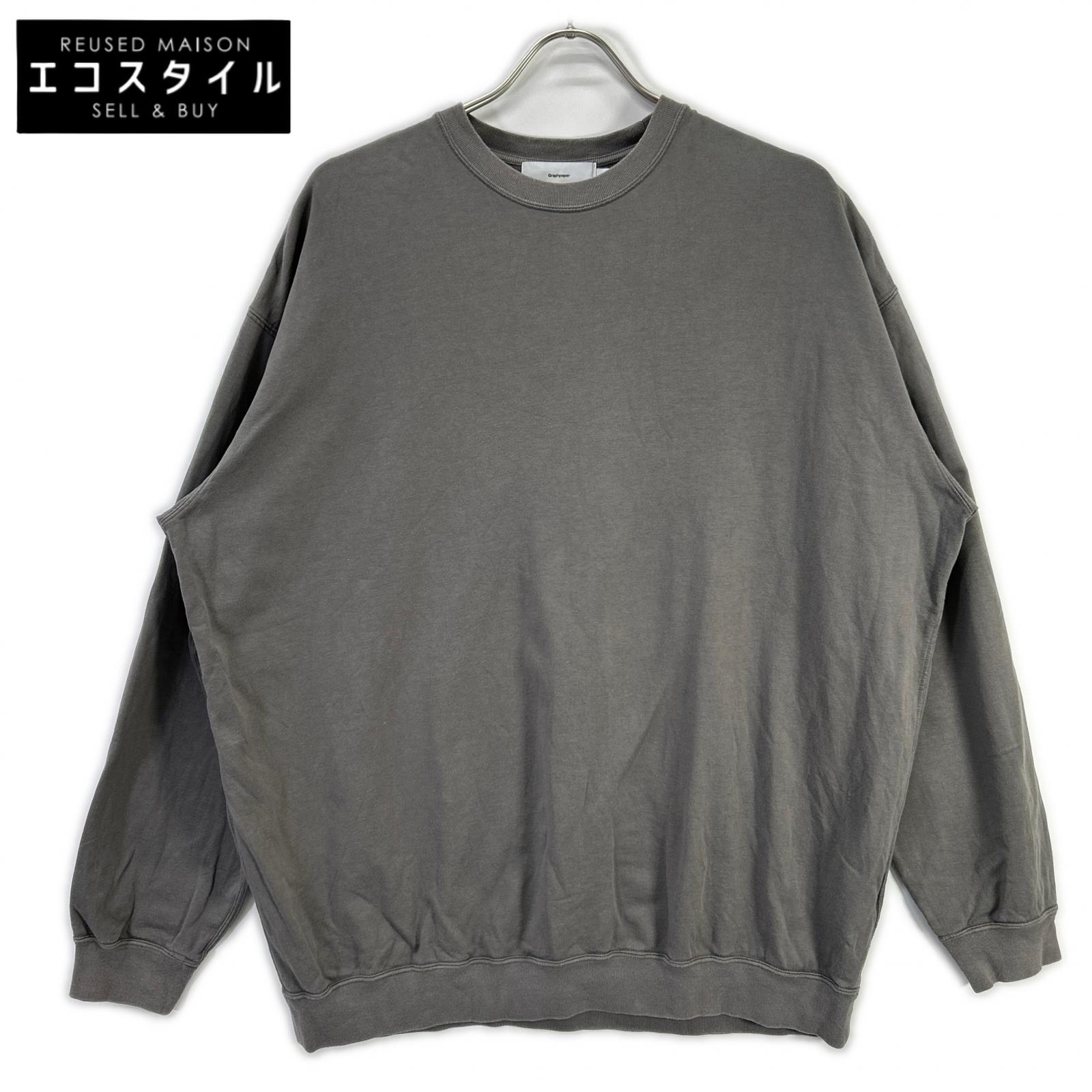 Graphpaper グラフ記録調査報告 GU243-70235 薄墨色 Cotton Light Terry Crew Neck トップス   1 薄墨色 メンズ 【中古】
