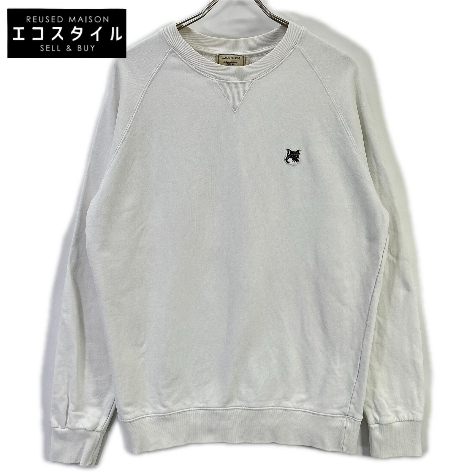 MAISON KITSUNE メゾンキツネ GM00333KM0002 白いこと 稲荷刺しゅう トレイナー トップス   L 白いこと メンズ 【中古】