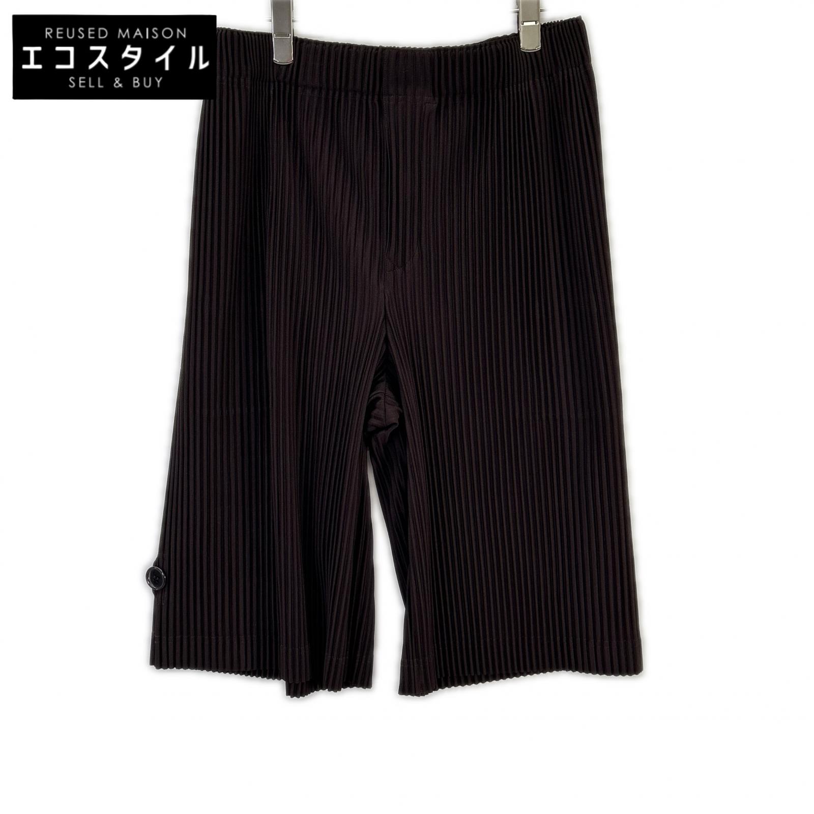 HOMME PLISSE ISSEY MIYAKE オムプリッセ イッセイミヤケ エッグプラントブラック HP61JF212 WEAR OR WRAP ボトムス   2 エッグプラントブラック メンズ 【中古】