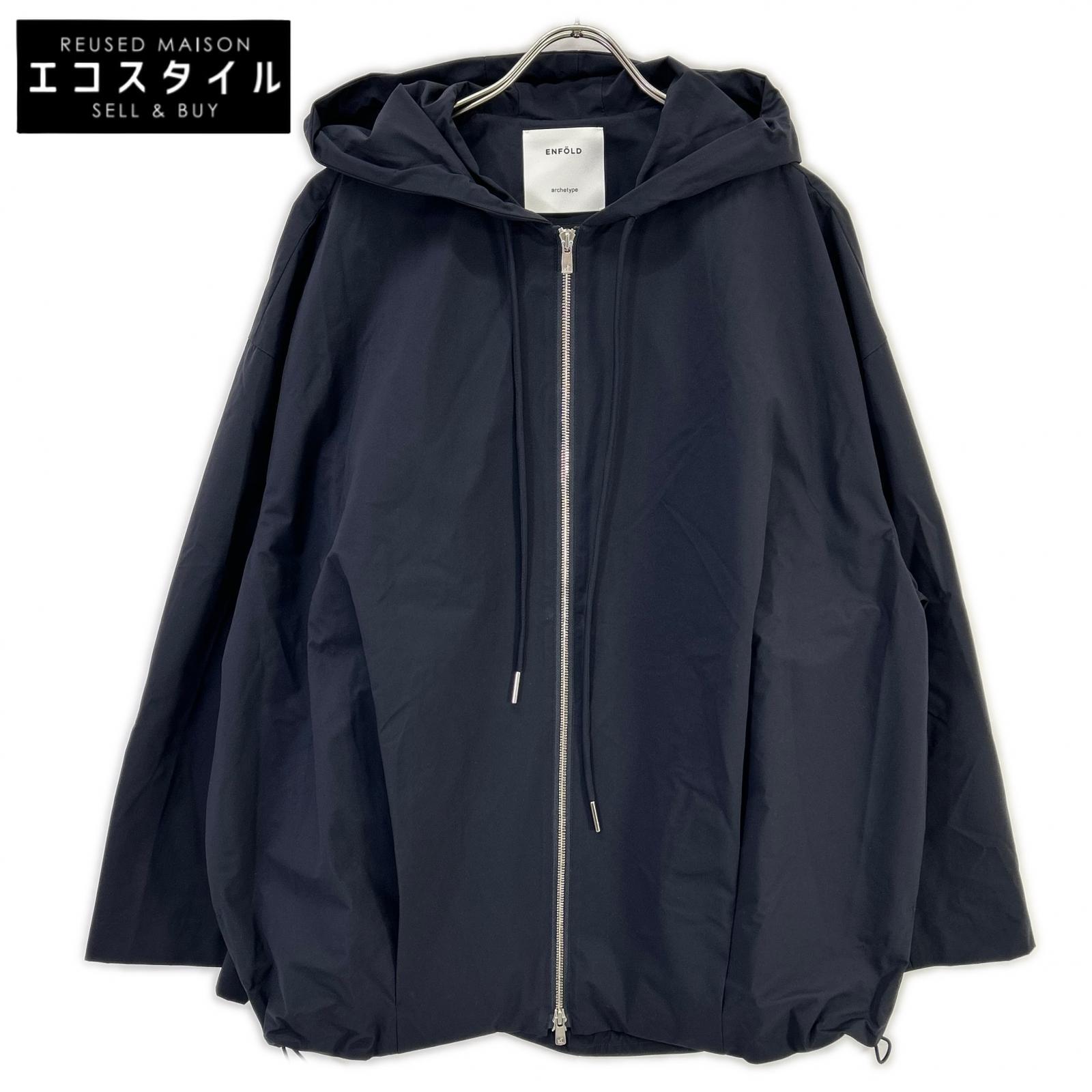 ENFOLD エンフォルド 【archetype】26SS 300JS130-0731 米国海軍 ナイロン ジップアップ HOODED BLOUSON トップス   38 米国海軍系 レディース 【中古】