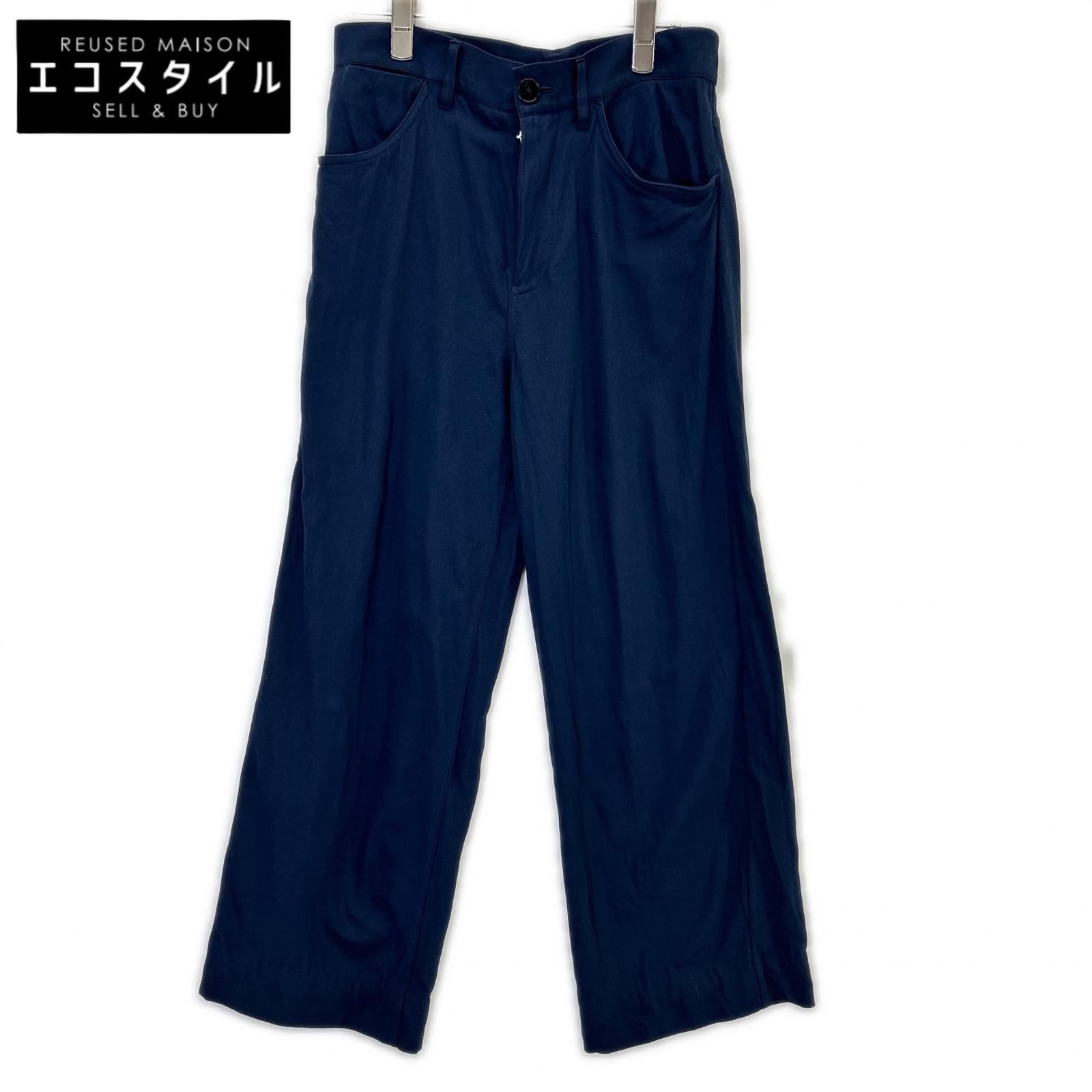 JILSANDER ジルサンダー JSPQ301005WQ25150001 米国海軍 綿織物絹地 センタープレスストレートスラックスパンツ ボトムス   32 米国海軍 レディース 【中古】