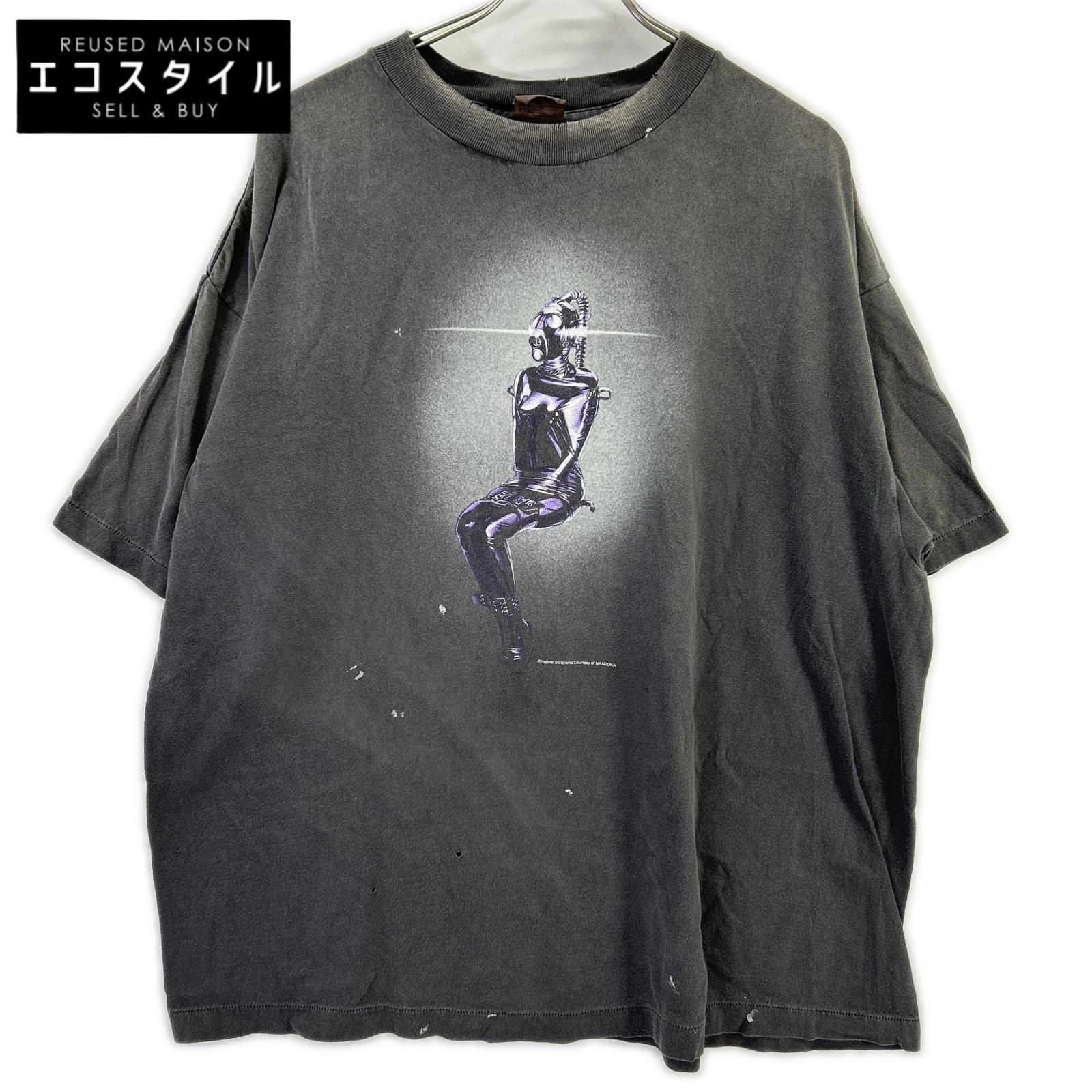 SAINT MICHAEL 仙マイケル ×Hajime Sorayama SM-HR1-0000-C75 SRYM_SS TEE/MASK トップス   XXL 薄墨色 メンズ 【中古】