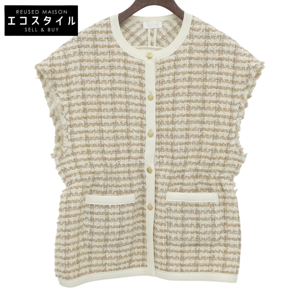 BALLSEY ボールジー 美品 ニットコンビツイード フレンチスリーブジレ ベスト レディース ブラウン 36 24年 ベスト 36 ブラウン レディース 【中古】|ブランドリユース エコスタイル