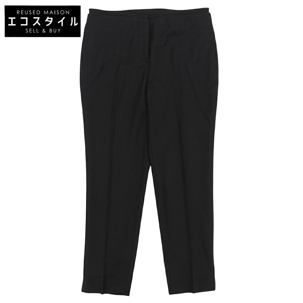 JILSANDER ジルサンダー ウールカシミヤ テーパードパンツ ボトムス レディース 黒 ブラック 34 WF213902 ボトムス 34 ブラック レディース 【中古】｜ブランドリユース エコスタイル
