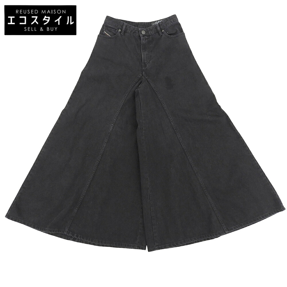 DIESEL ディーゼル D-SPRITZZ コットン ブーツカット フレアデニムパンツ ボトムス レディース ブラック W23-L30 ボトムス W23-L30 ブラック レディース 【中古】｜ブランドリユース エコスタイル