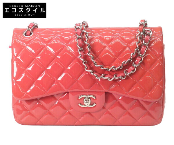 CHANEL シャネル A58600 専売特許 赤いこと×サクラ色 バイ色合い しろがね色金具 ダブル下げ翼 デカマトラッセ30 ショルダーバッグ   赤いこと/サクラ色/しろがね色金具 レディース 【中古】