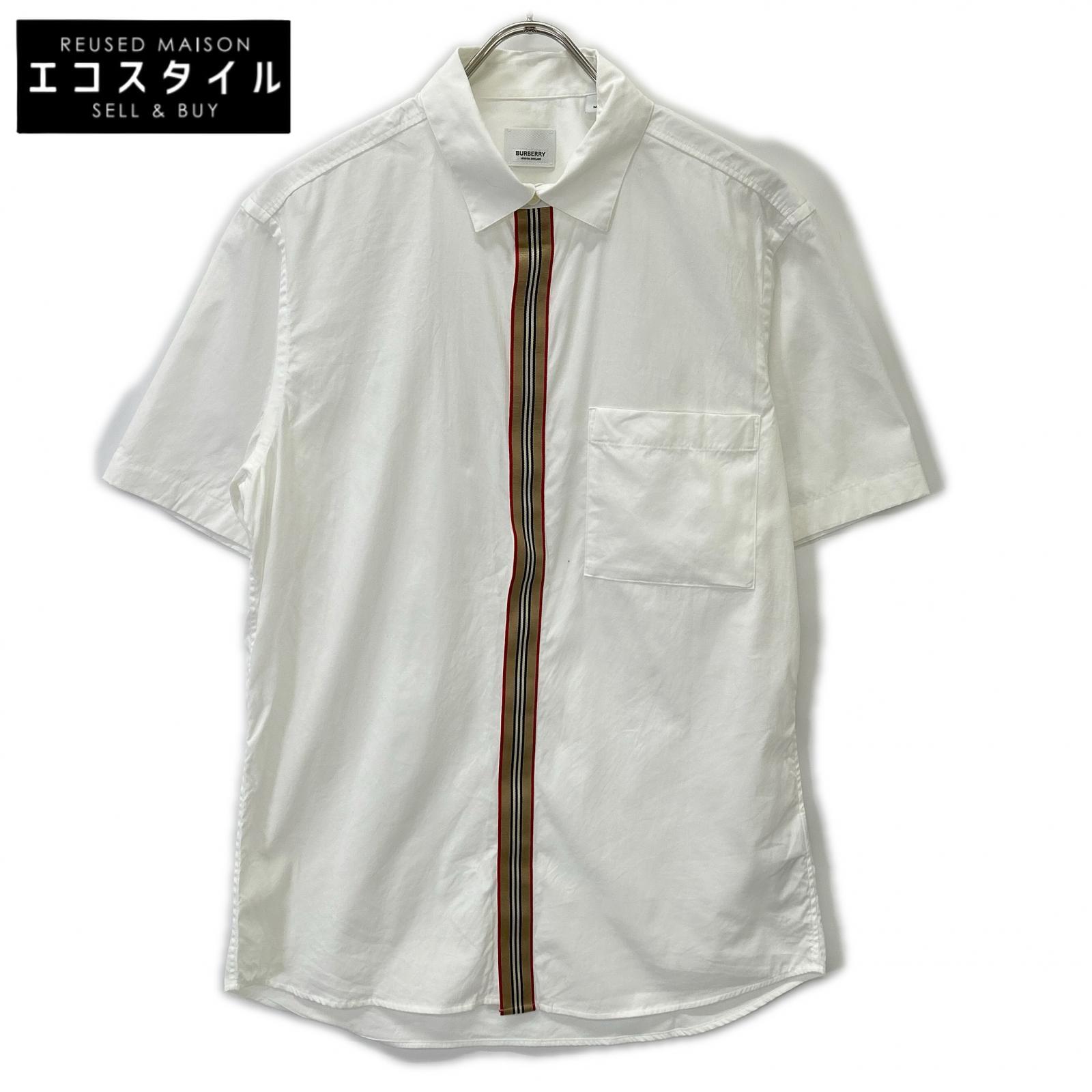 BURBERRY バーバリー 8017503 白いこと ノバストライプ S/S プルオーバー トップス   M 白いこと メンズ 【中古】