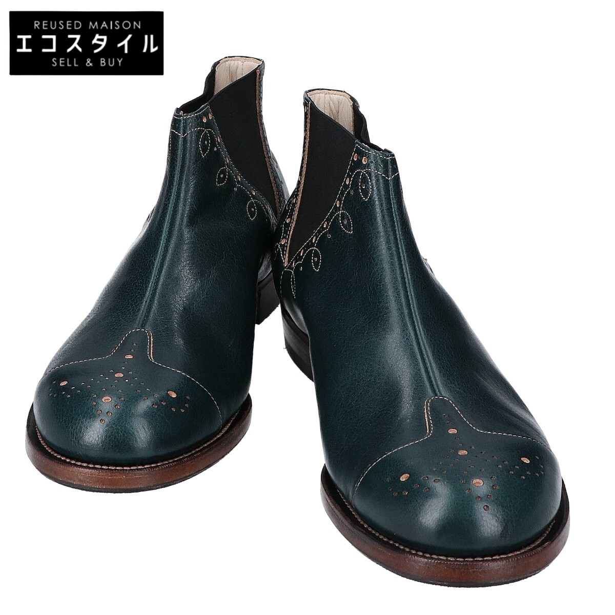 The 2 Monkeys ザツーモンキーズ 【新品同様】TM01945 ELASTOS サイドゴア ブーツ シューズ US8 Victorian Blue メンズ 【中古】|ブランドリユース エコスタイル