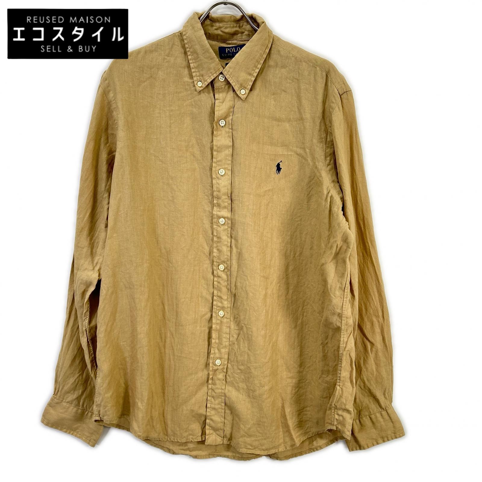 POLO RALPH LAUREN ポロ ラルフローレン ベージュ 古典派音楽填まる リネンプルオーバー トップス   ベージュ メンズ 【中古】