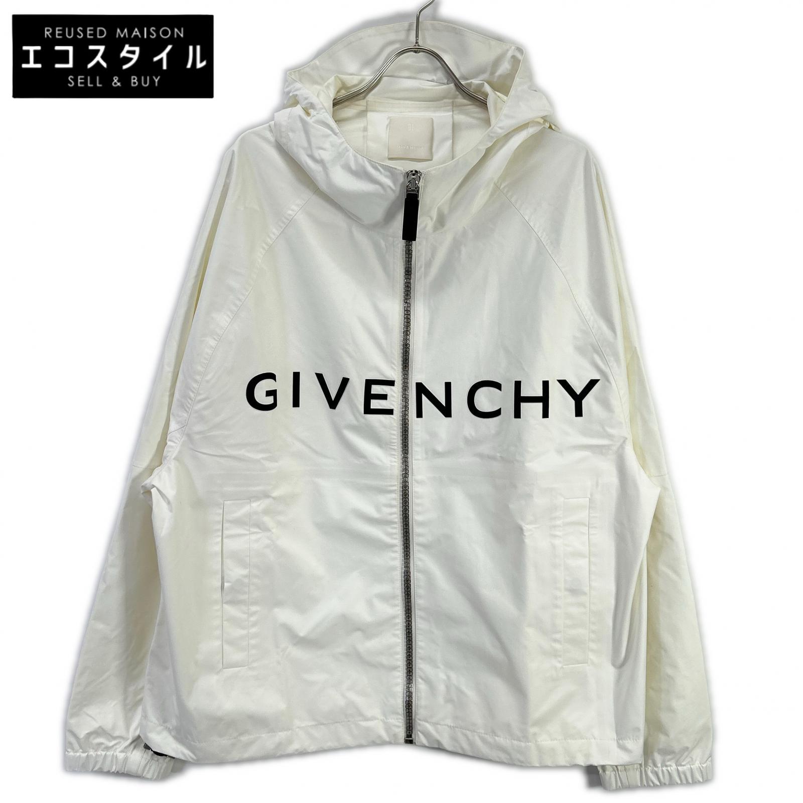 GIVENCHY ジバンシィ 白いこと ロゴタイプ メタルジップ ナイロン上衣 上衣   44 白いこと メンズ 【中古】