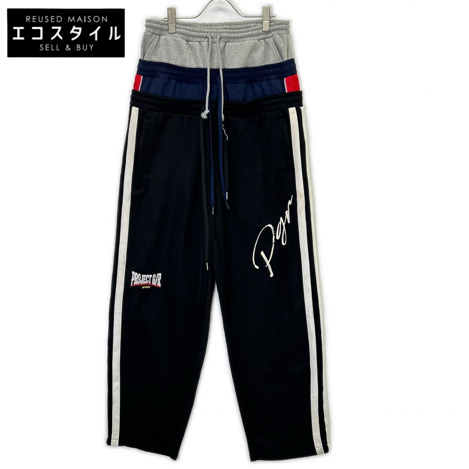 PROJECT G/R プロジェクトジーアール 黒いこと 3 LAYERED TRACK PANTS ボトムス   1 黒いこと メンズ 【中古】