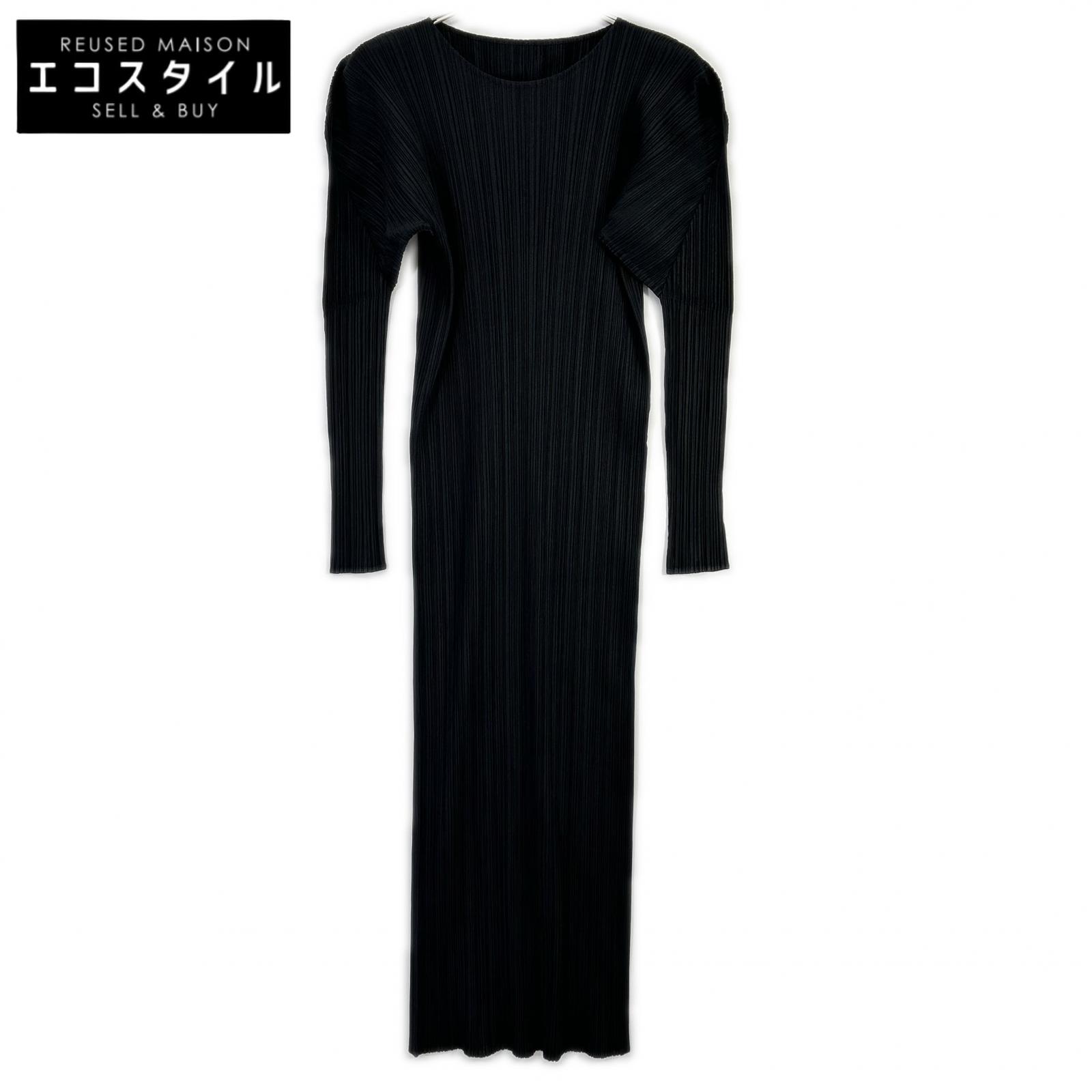PLEATS PLEASE 筋目プリーズ PP79JH464 黒いこと マキシ丈 衣装 衣装   3 黒いこと レディース 【中古】
